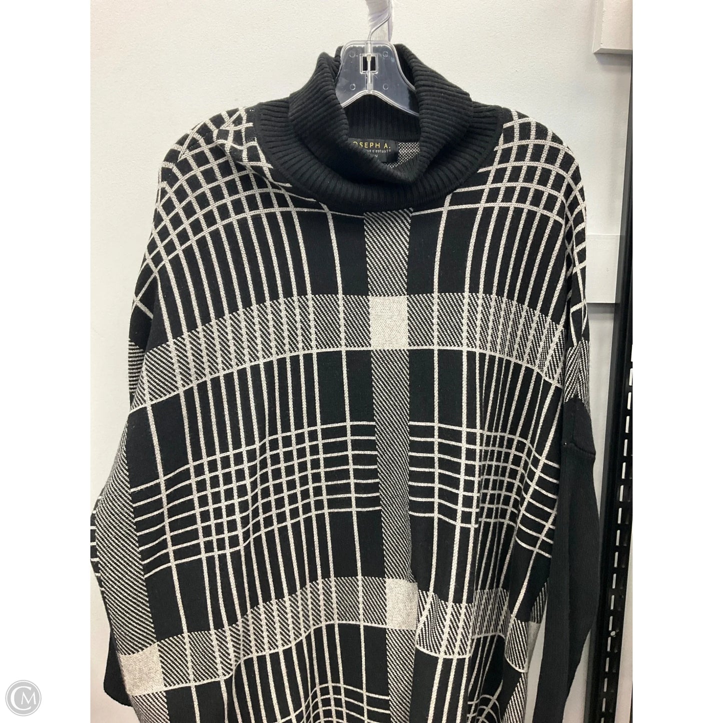 Sweater By Joseph A. In Black & Grey, Size: 1x