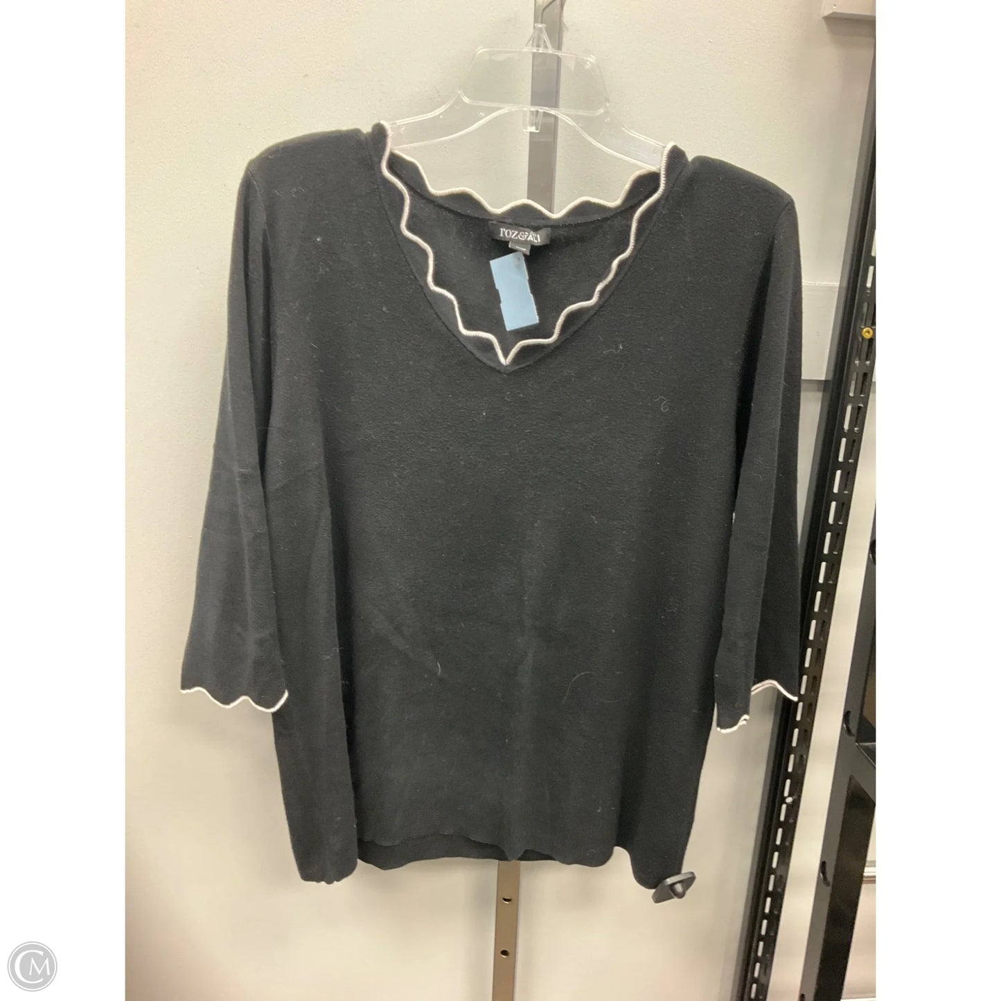 Top Sleeveless By Roz And Ali In Black & White, Size: 2x