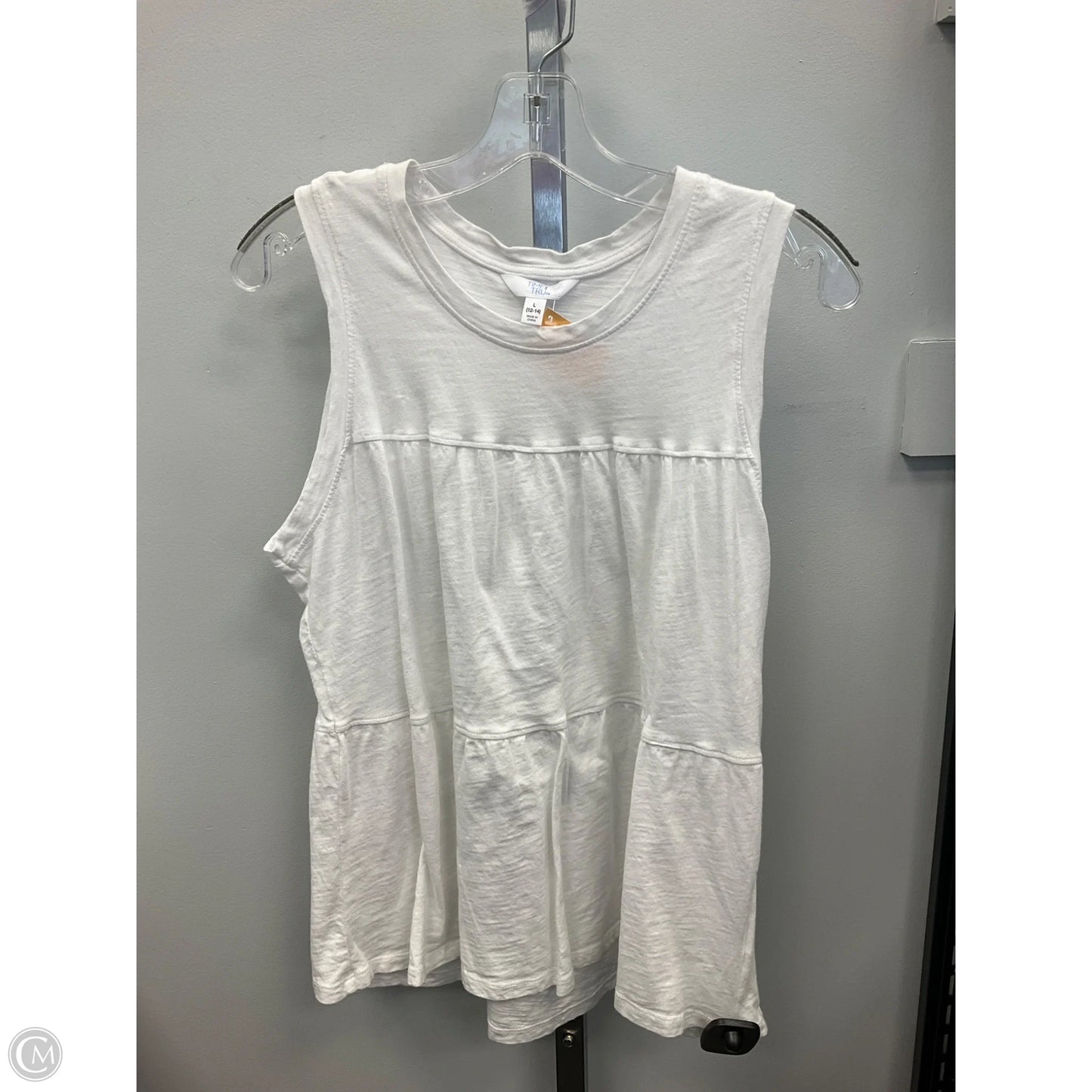 Tank Top By Time And Tru In White, Size: L