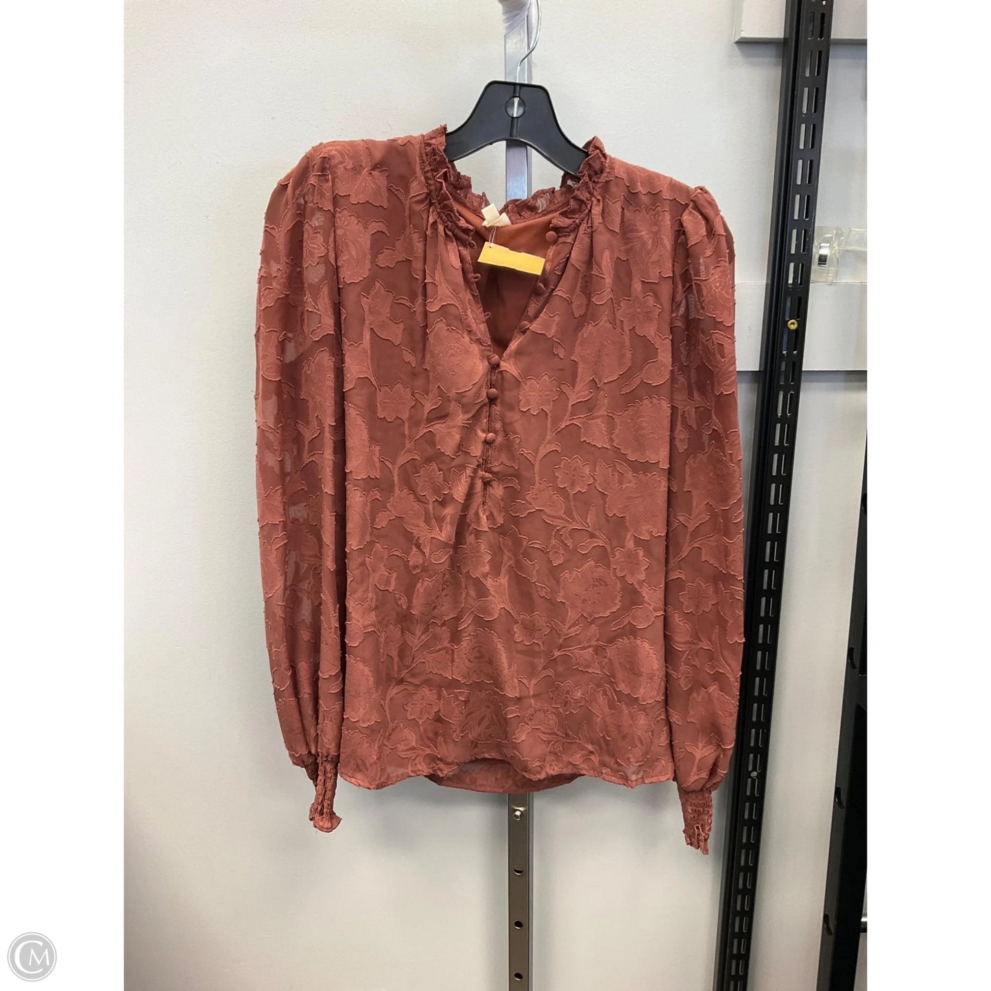 Top Long Sleeve By Clothes Mentor In Brown, Size: S