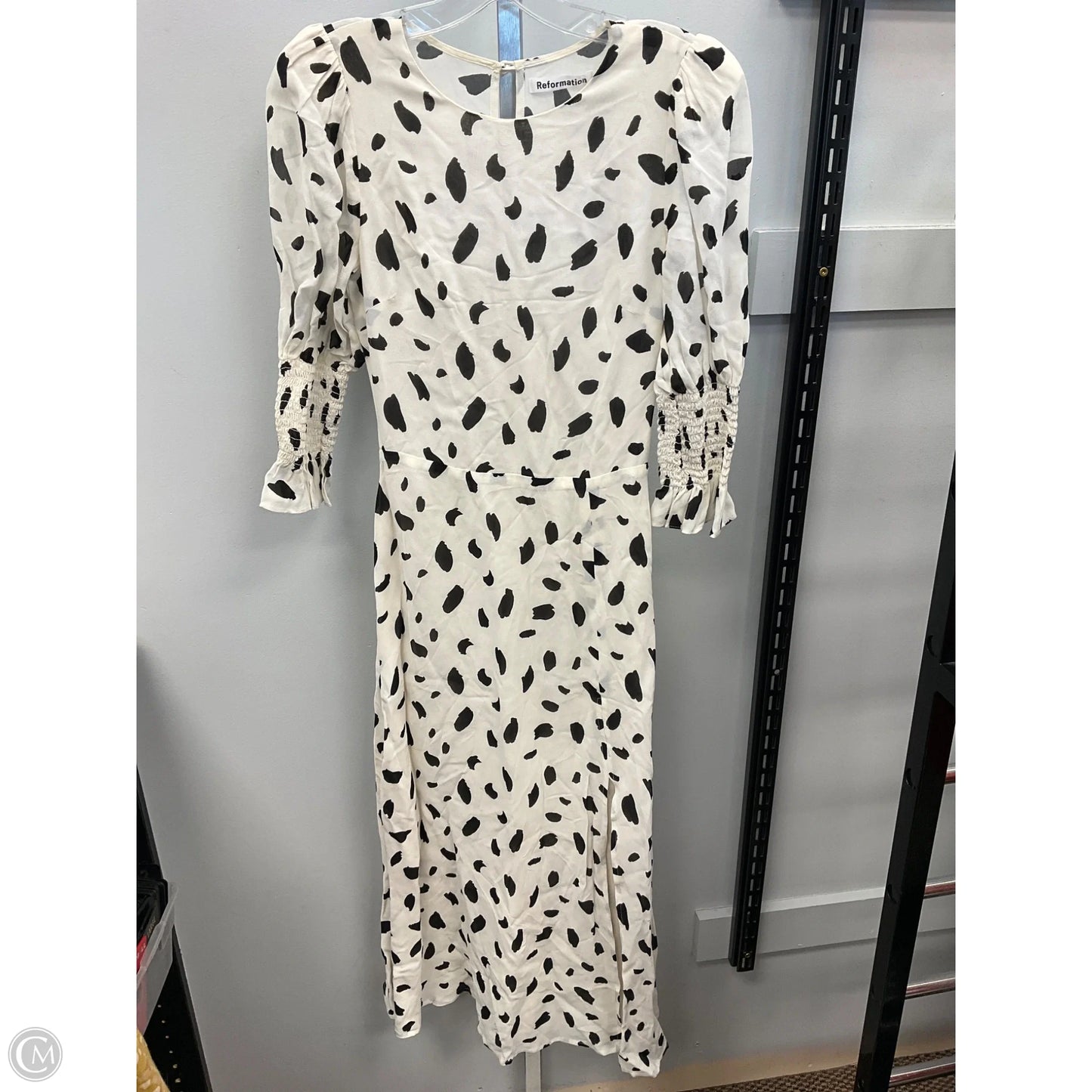 Dress Casual Maxi By Reformation In Black & Cream, Size: 0