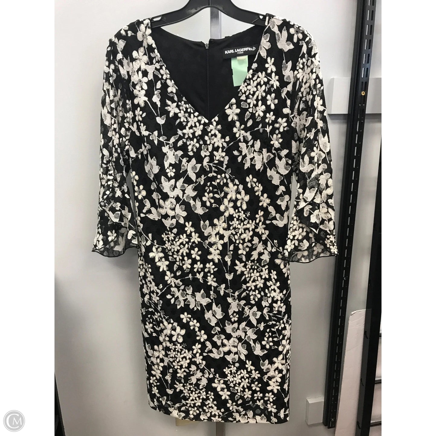 Dress Designer By Karl Lagerfeld In Blue & Cream, Size: 6