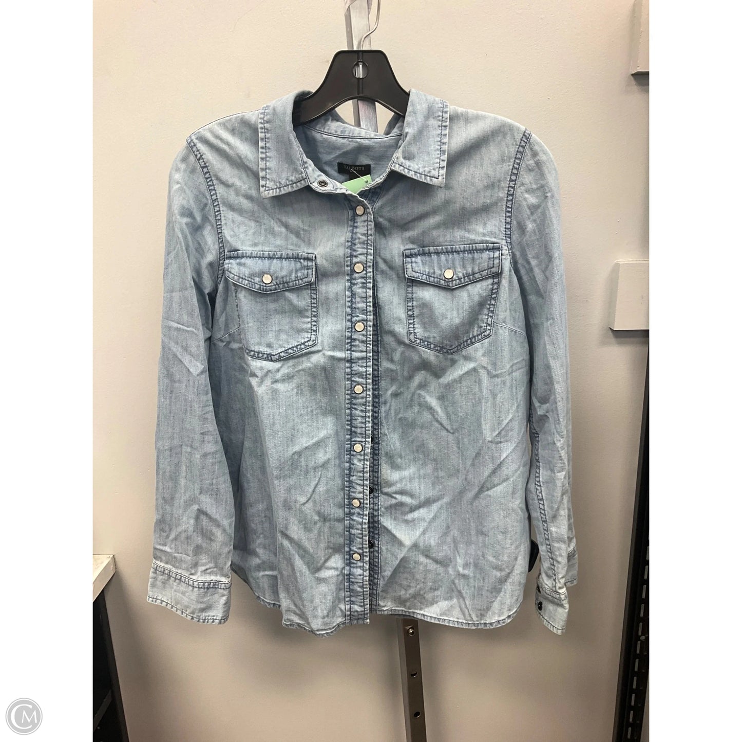 Top Long Sleeve By Talbots In Blue Denim, Size: Mp