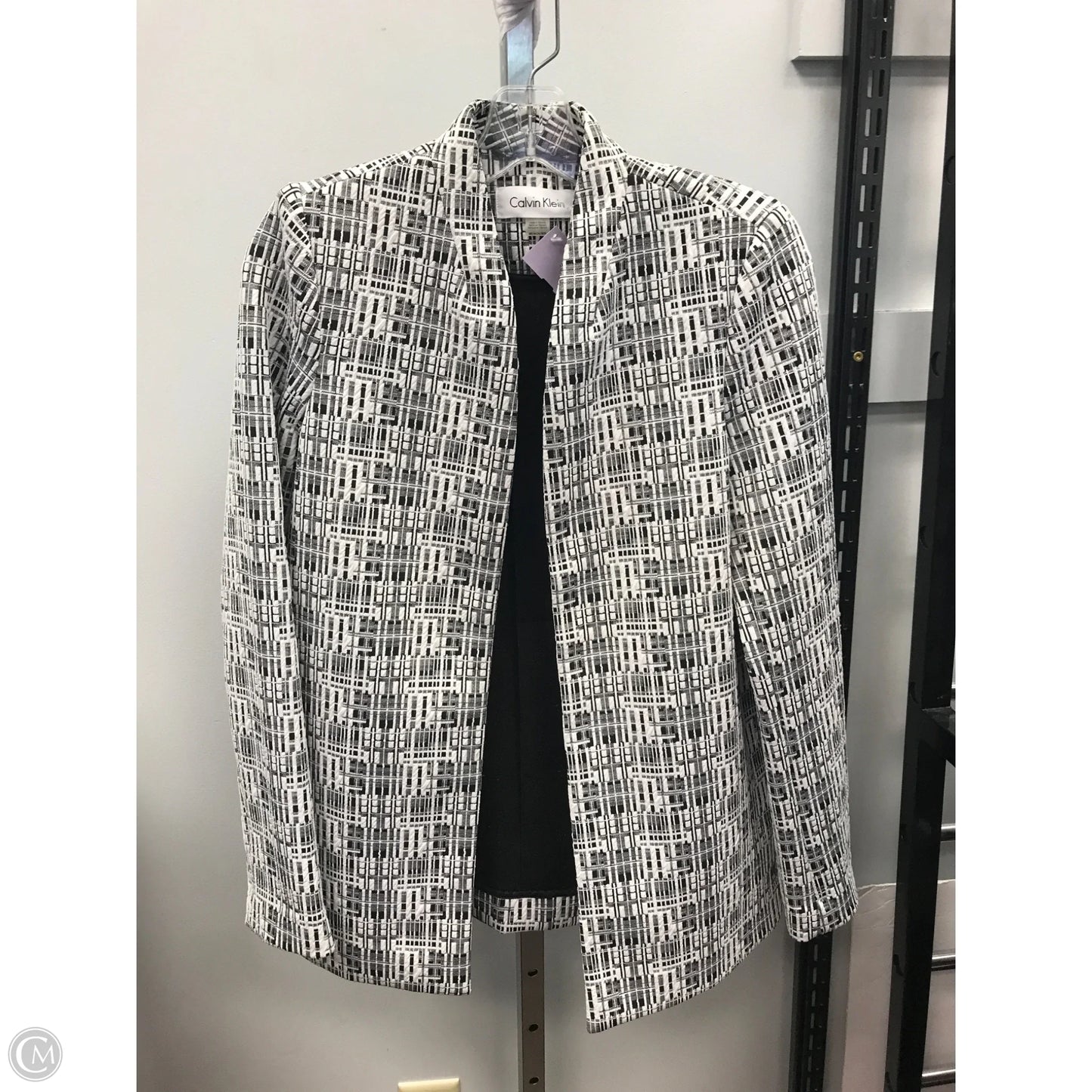 Blazer By Calvin Klein In Black & White, Size: 8p