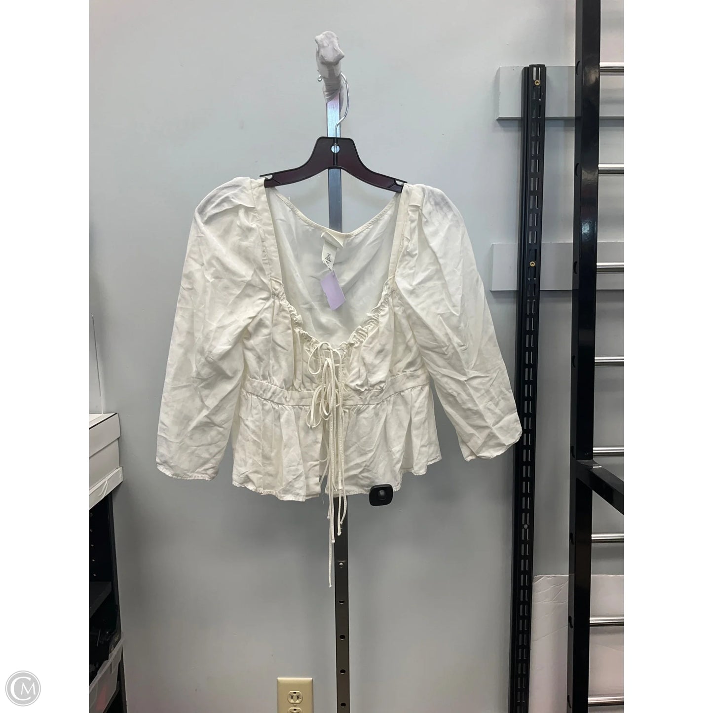 Top 3/4 Sleeve By H&m In Cream, Size: S