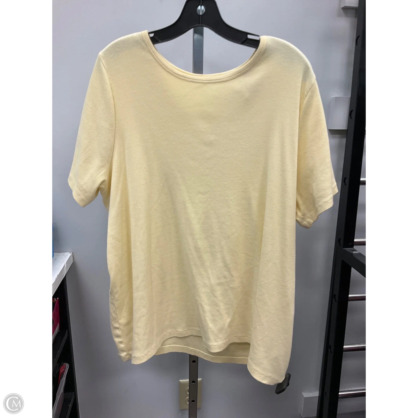 Top Short Sleeve Basic By Lands End In Yellow, Size: 3x