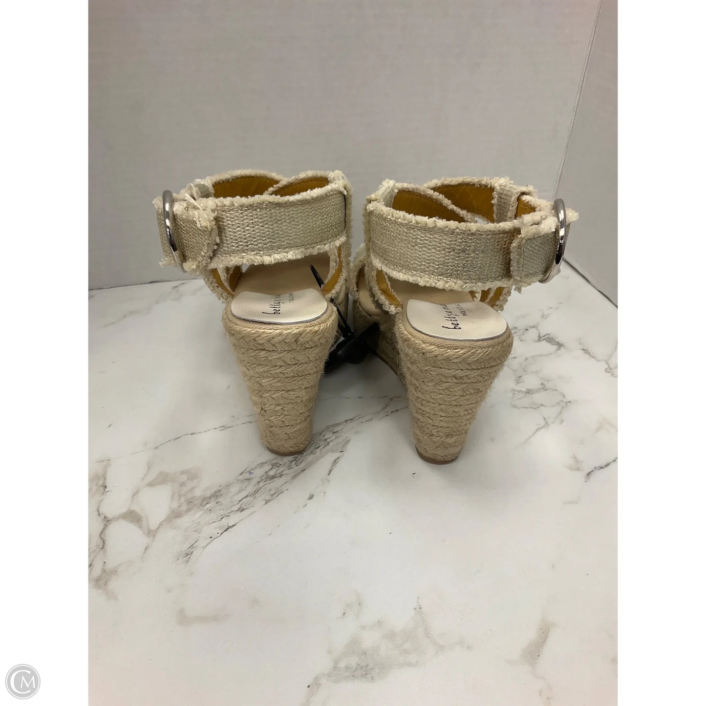 Sandals Heels Wedge By Cmc In Gold, Size: 7