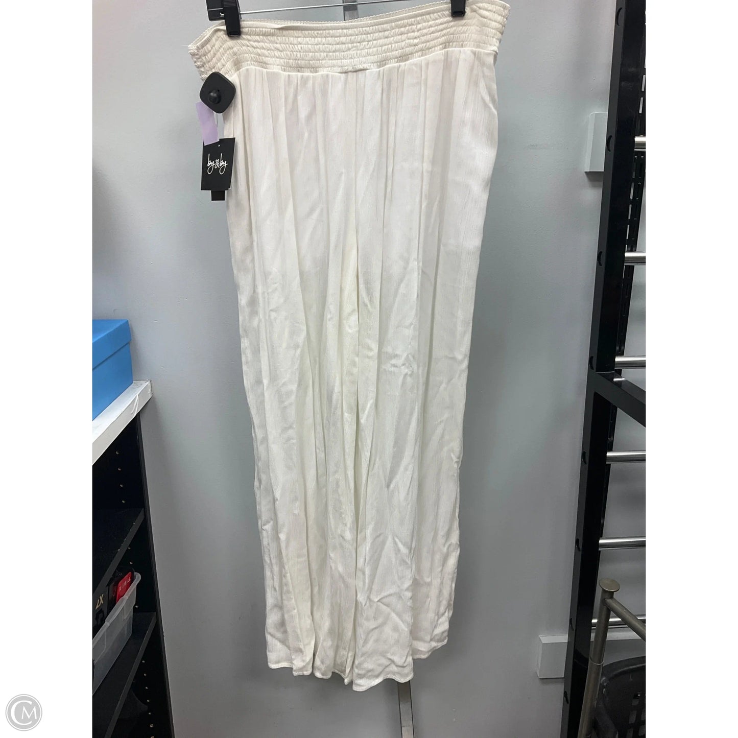 Pants Wide Leg By By & By In Cream, Size: Xl