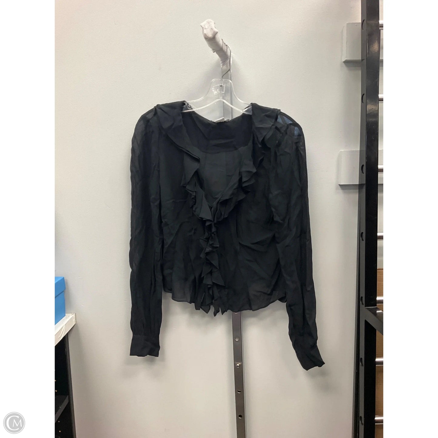 Top Long Sleeve By Cache In Black, Size: 8