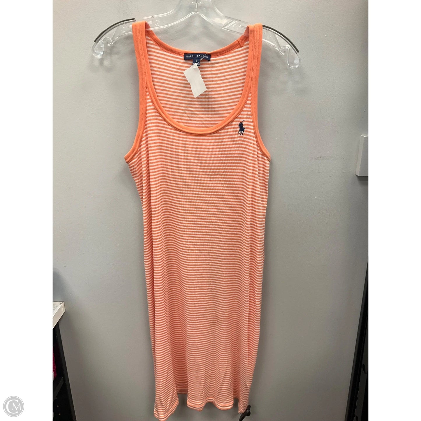 Dress Casual Midi By Ralph Lauren In Striped Pattern, Size: L