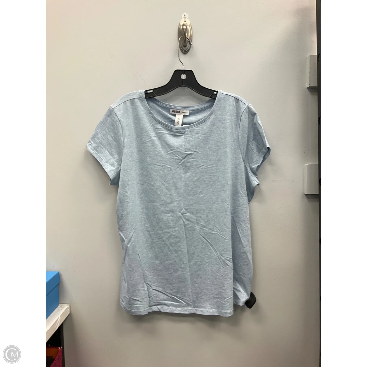 Top Short Sleeve Basic By White House Black Market In Blue, Size: Xl