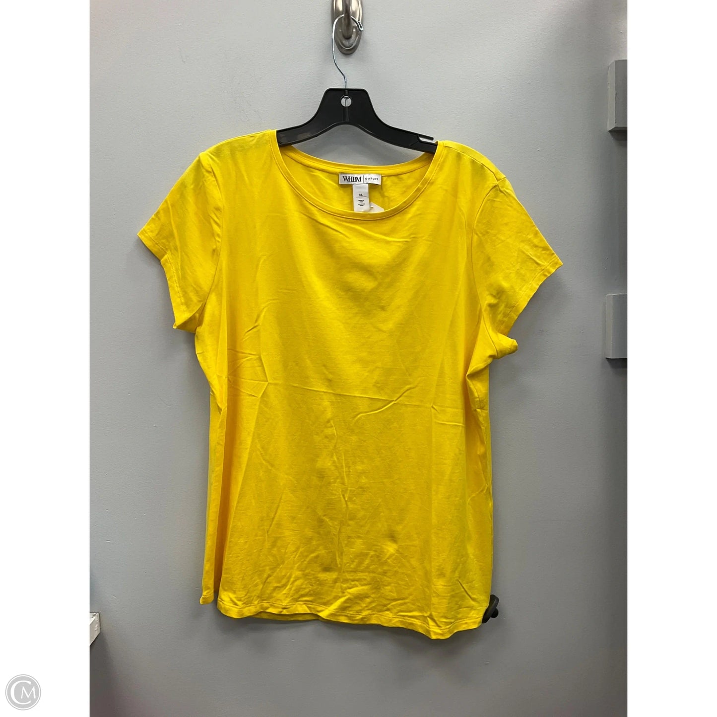 Top Short Sleeve Basic By White House Black Market In Yellow, Size: Xl