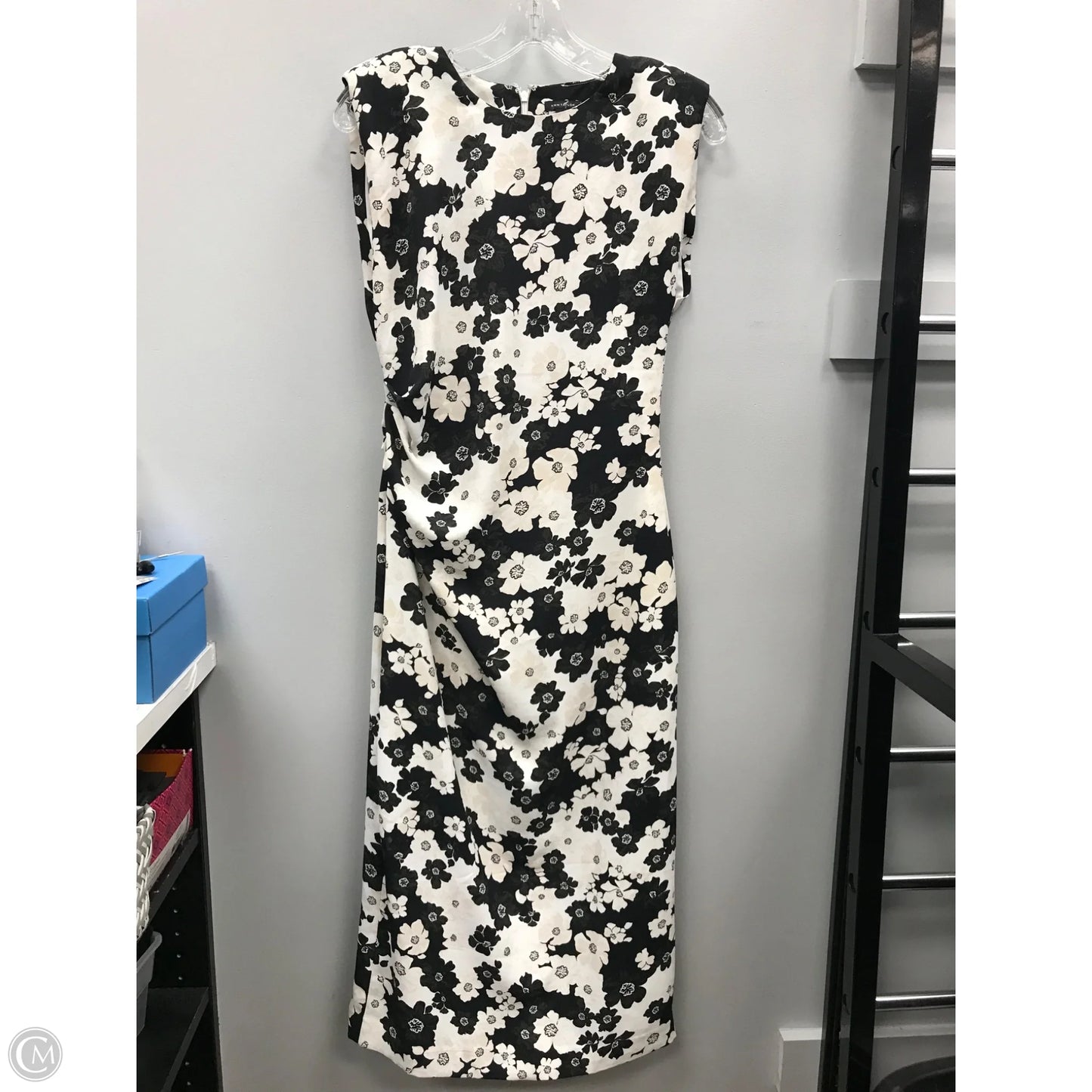 Dress Party Midi By Ann Taylor In Black & Cream, Size: 2