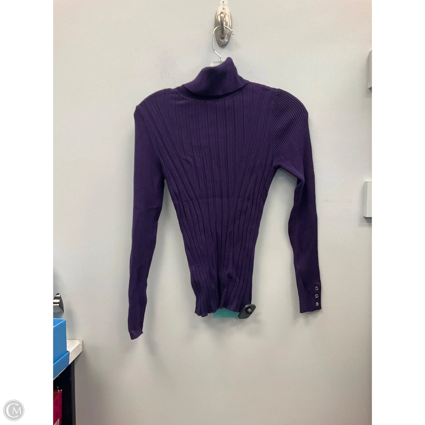 Top Long Sleeve By White House Black Market In Purple, Size: S