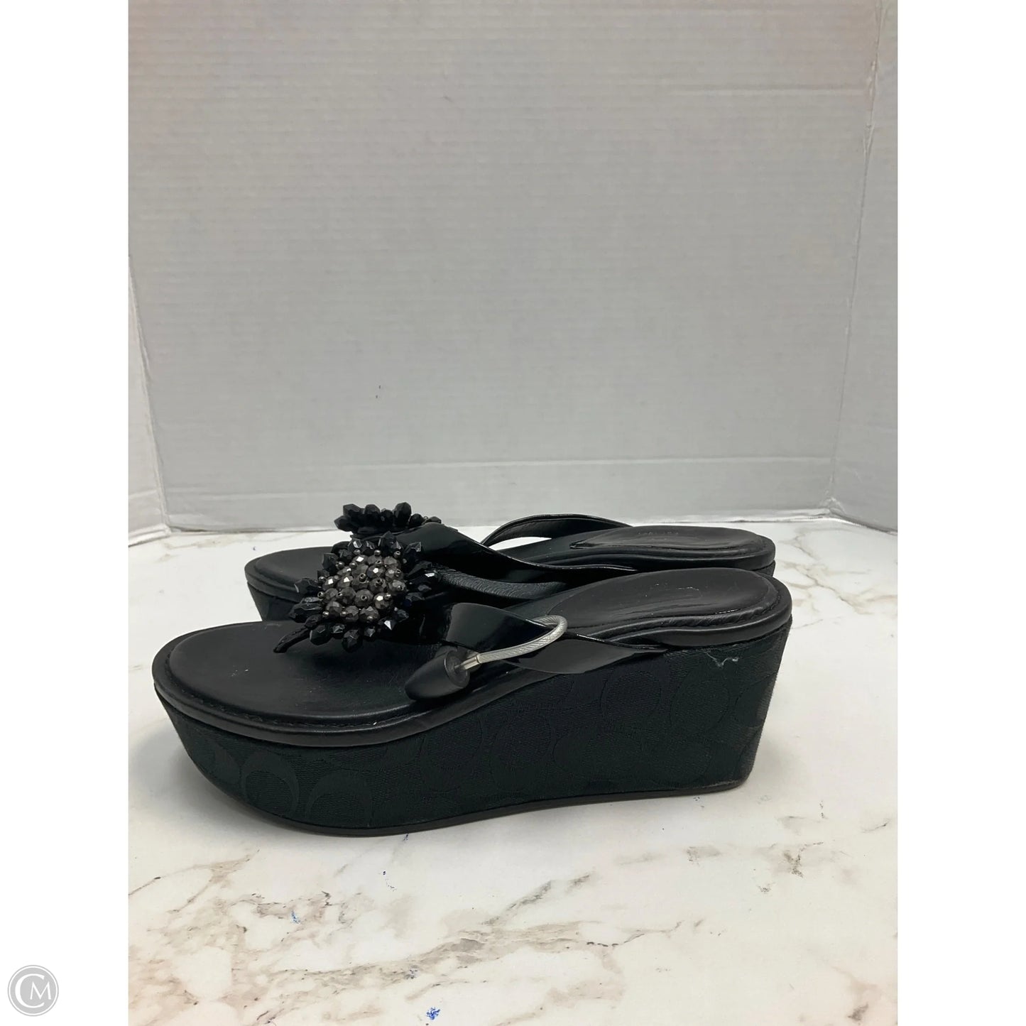 Sandals Designer By Coach In Black, Size: 7