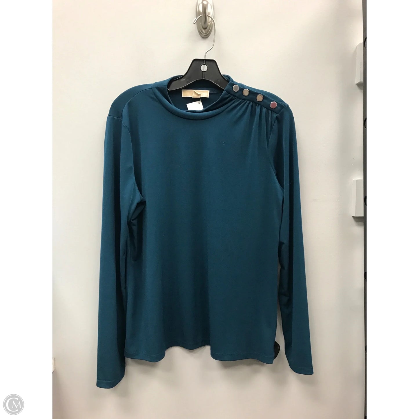 Top Long Sleeve By Michael By Michael Kors In Teal, Size: L