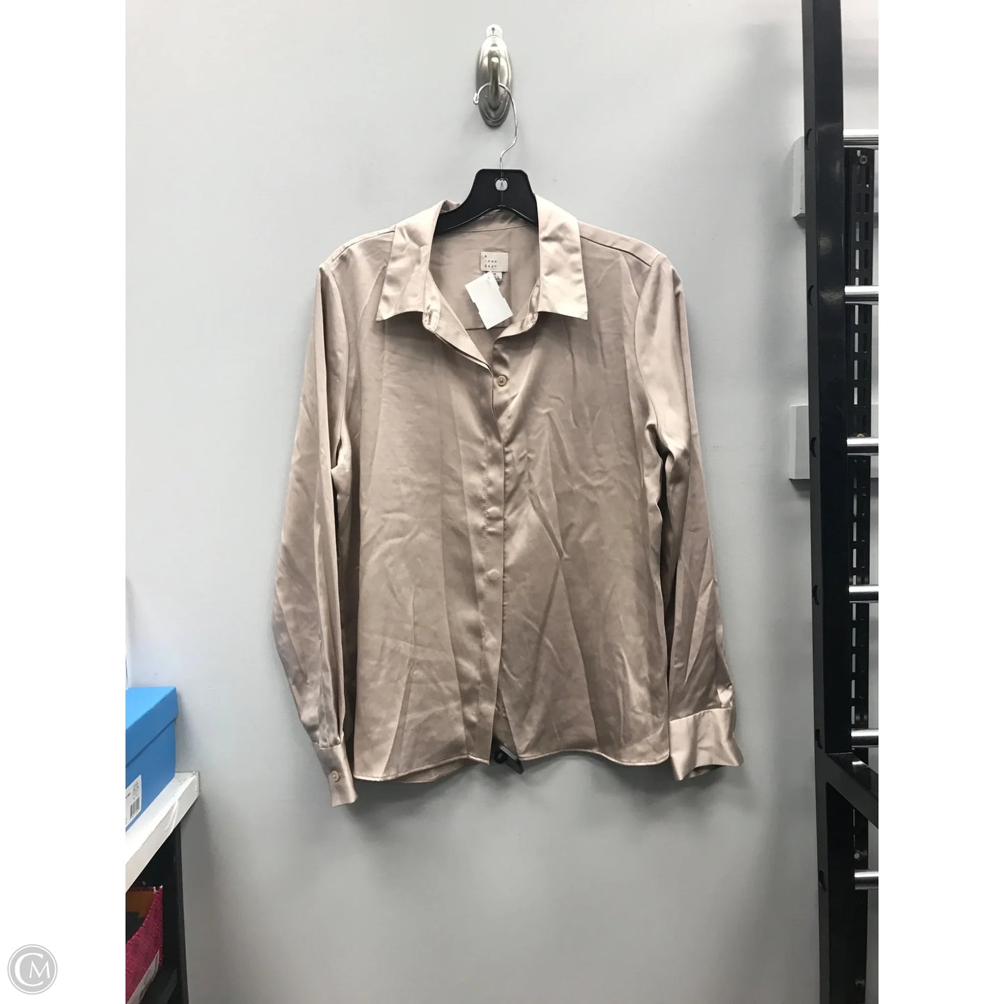Top Long Sleeve By A New Day In Taupe, Size: M
