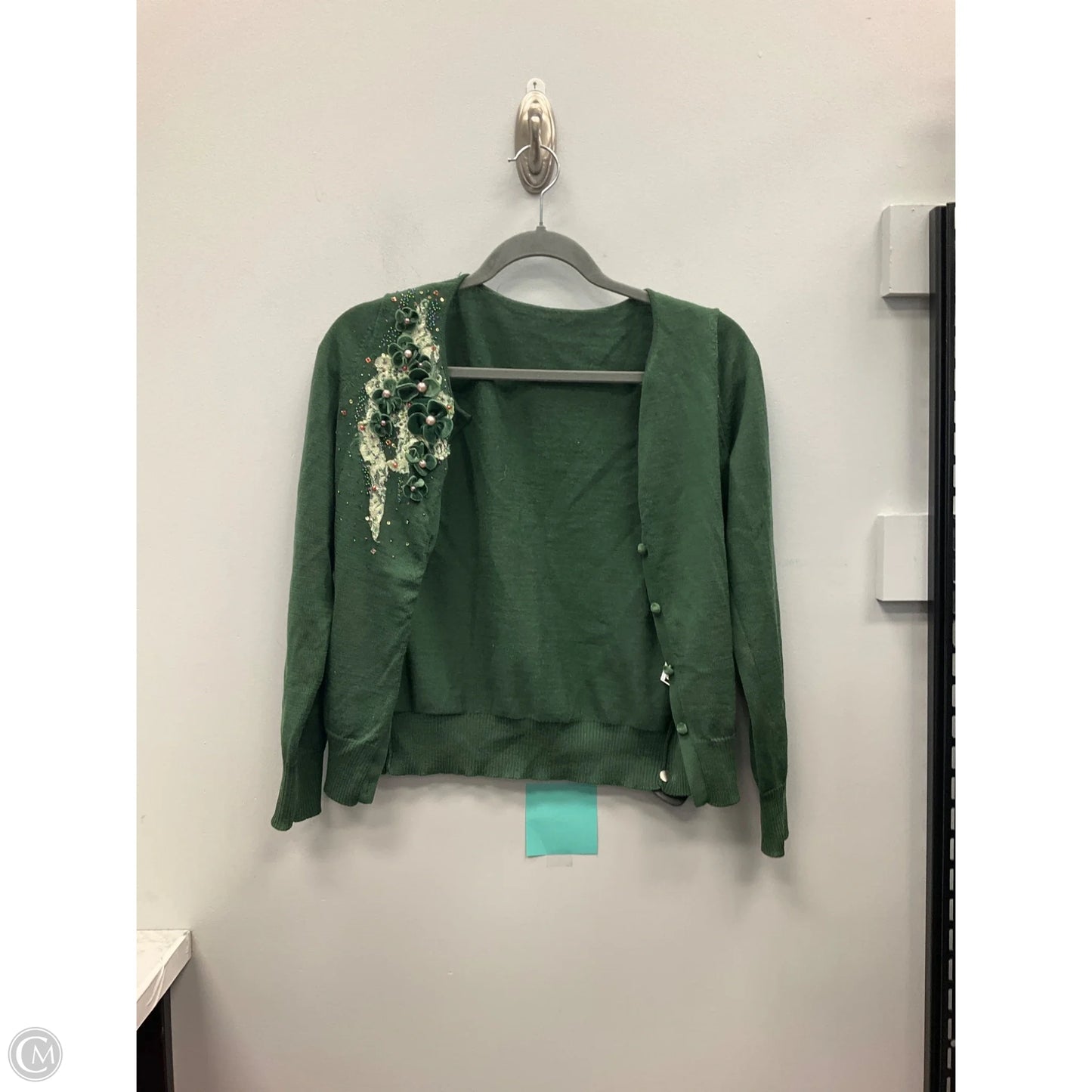 Sweater Cardigan By Clothes Mentor In Green, Size: 2