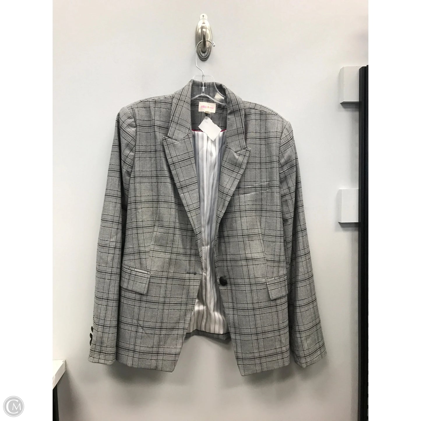 Blazer By Clothes Mentor In Plaid Pattern, Size: 10
