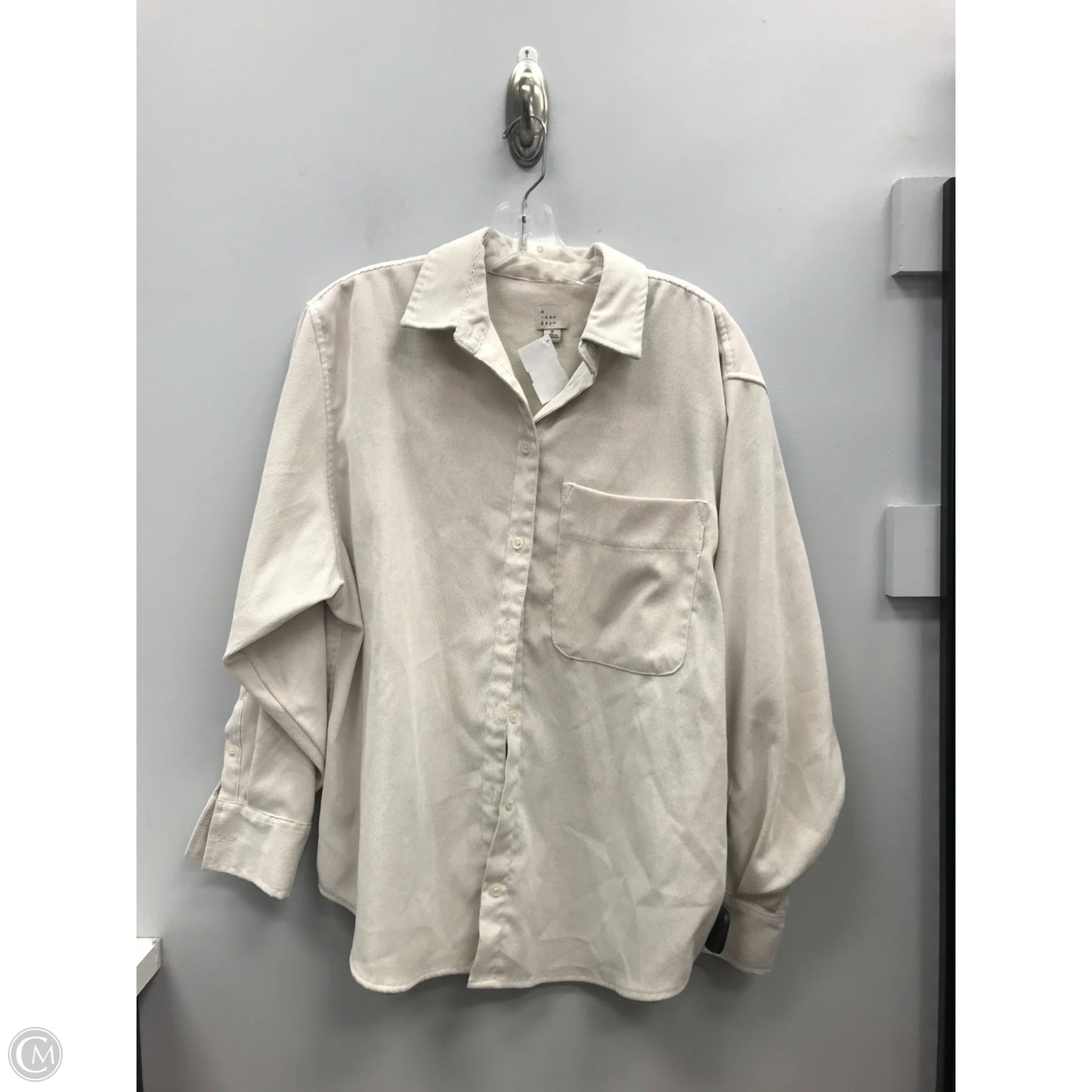 Top Long Sleeve By A New Day In Cream, Size: S