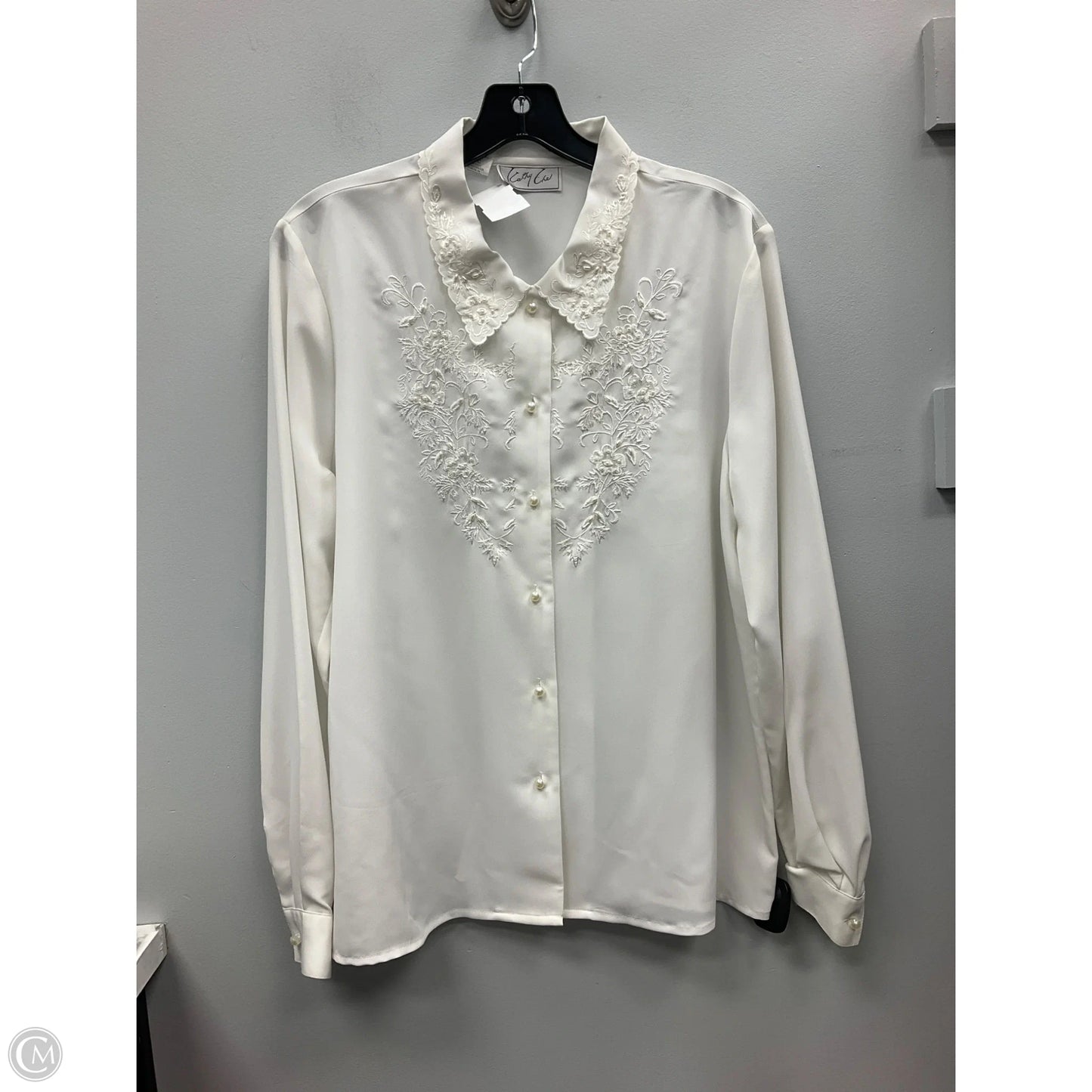 Blouse Long Sleeve By Cmc In White, Size: 12
