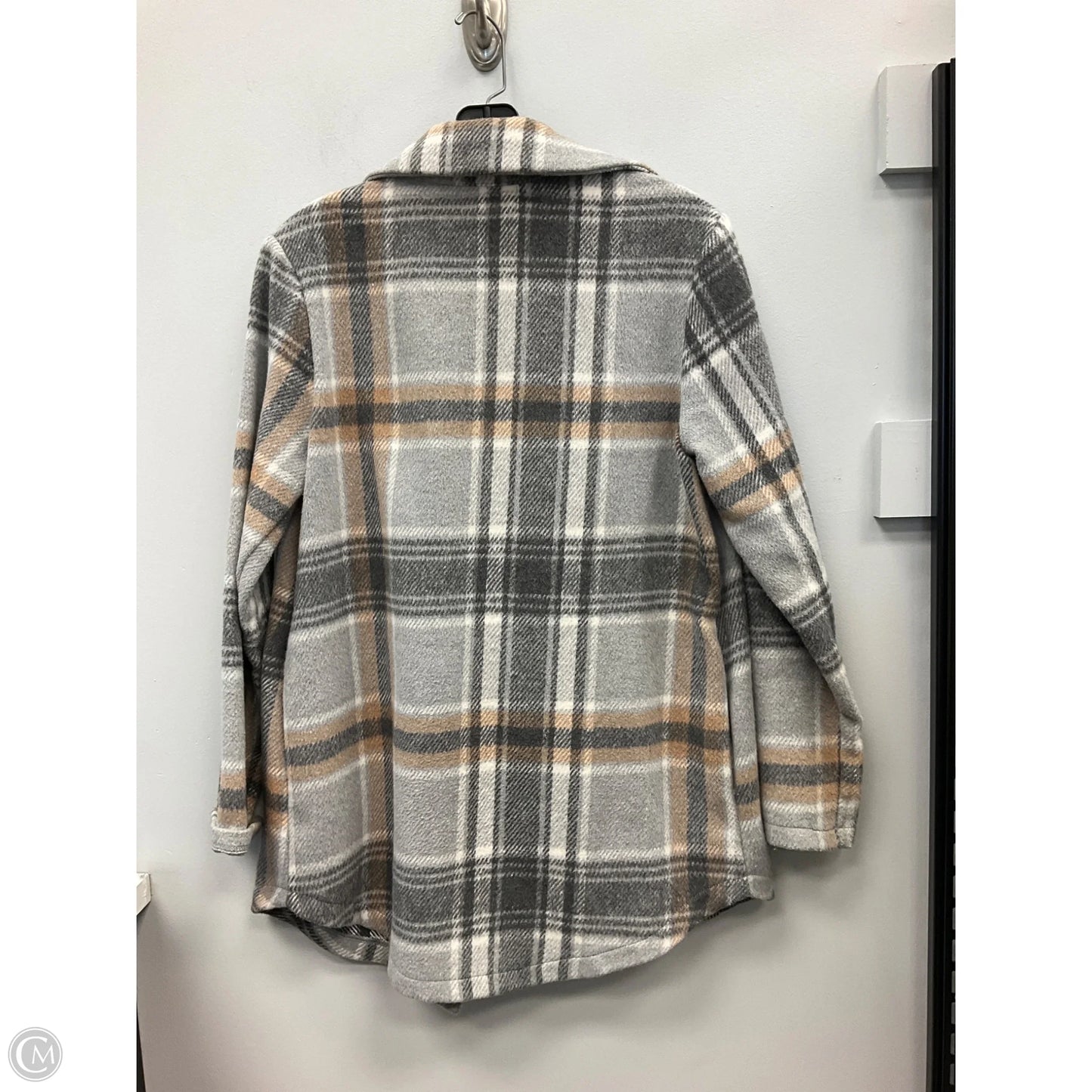 Jacket Shirt By Melloday In Plaid Pattern, Size: S