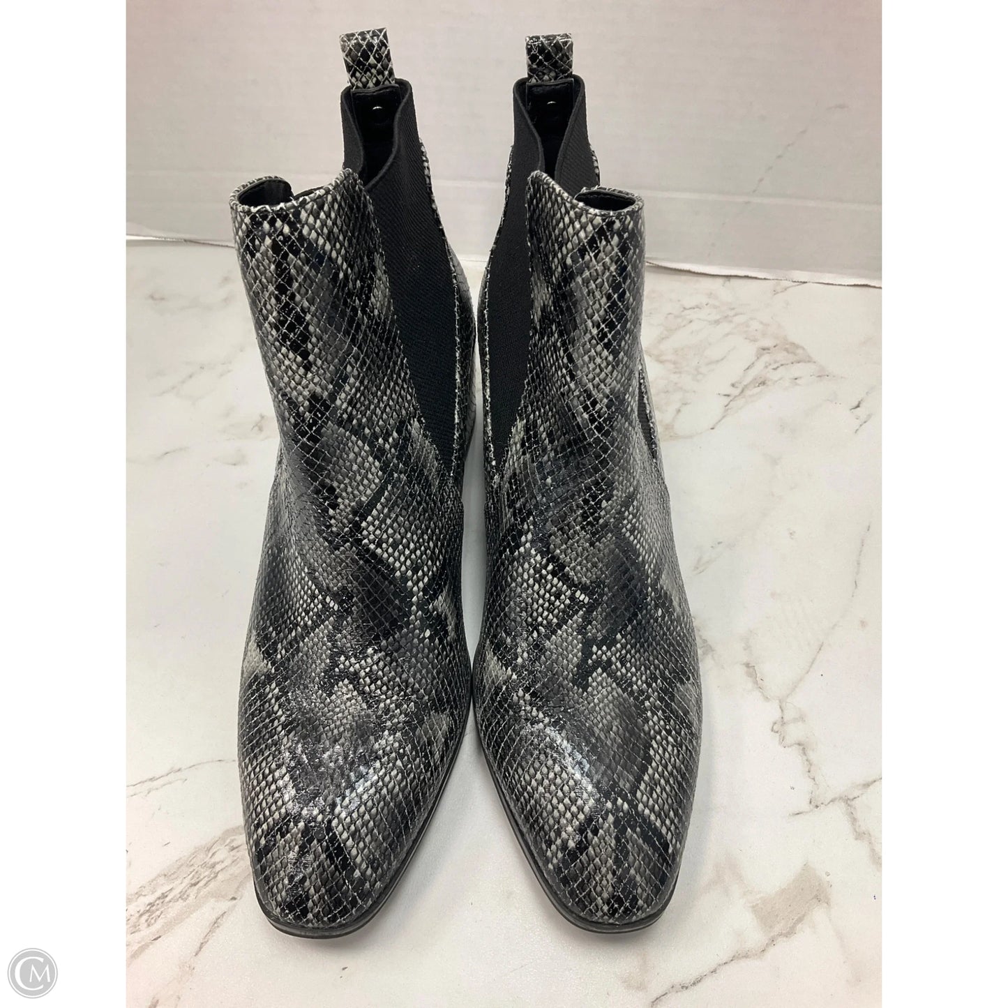Boots Ankle Heels By Anne Klein In Snakeskin Print, Size: 6.5