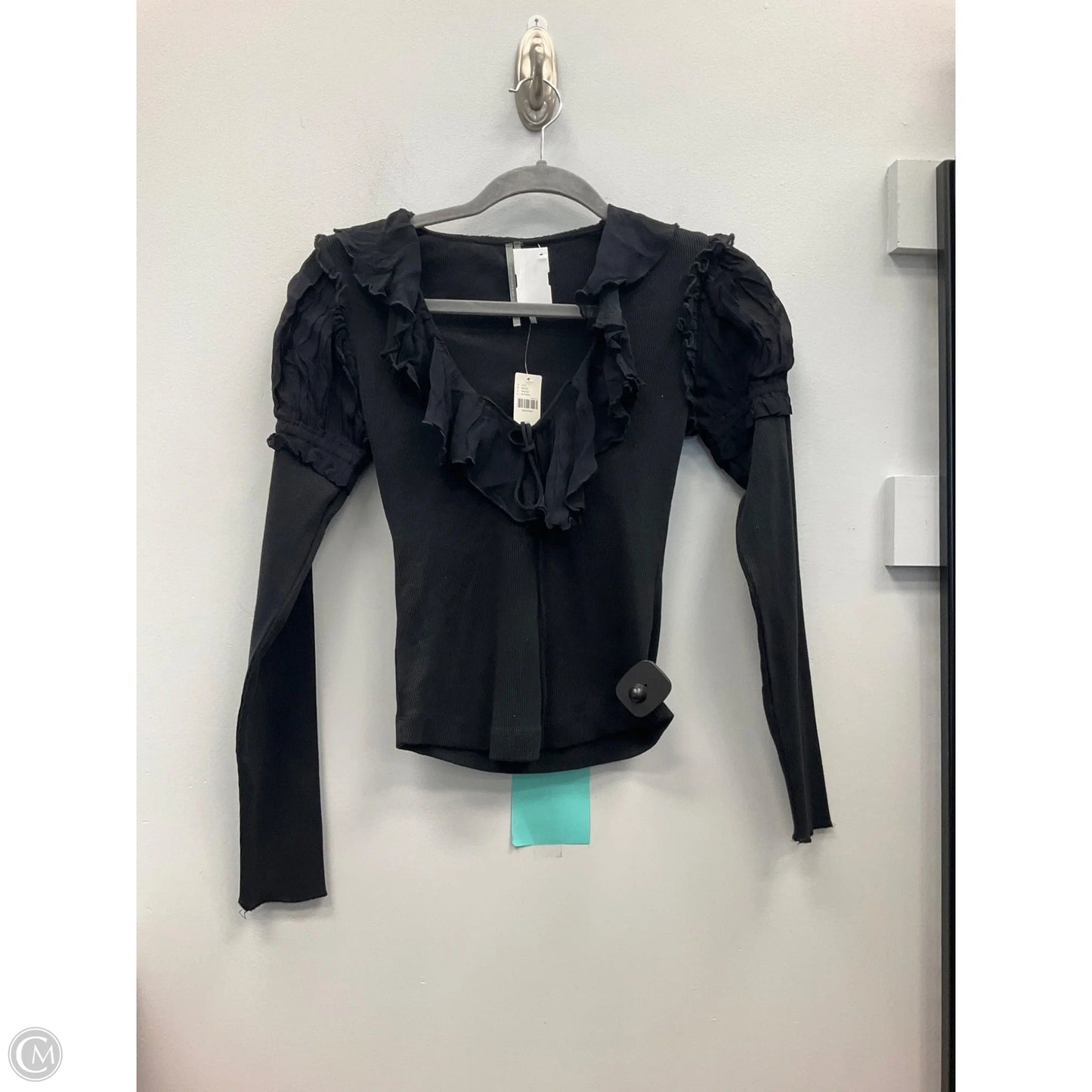 Top Long Sleeve By Anthropologie In Black, Size: Xxs