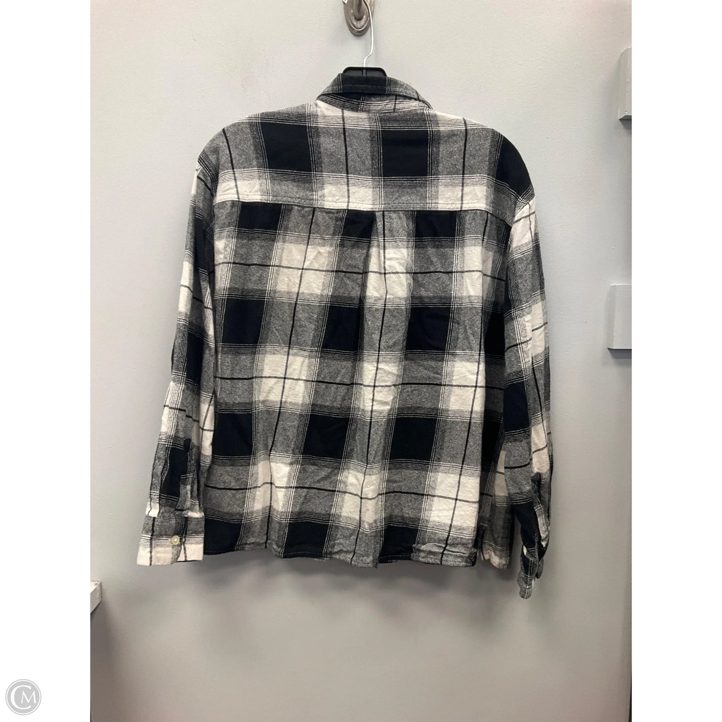 Top Long Sleeve By Old Navy In Plaid Pattern, Size: L