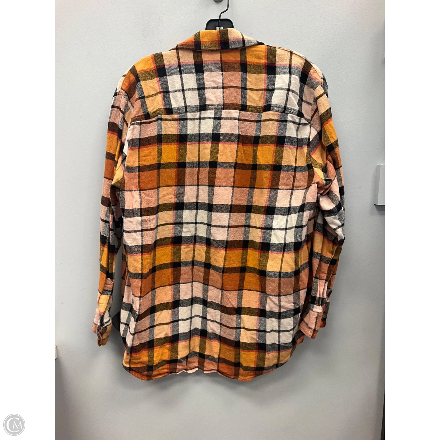 Top Long Sleeve By Old Navy In Plaid Pattern, Size: M