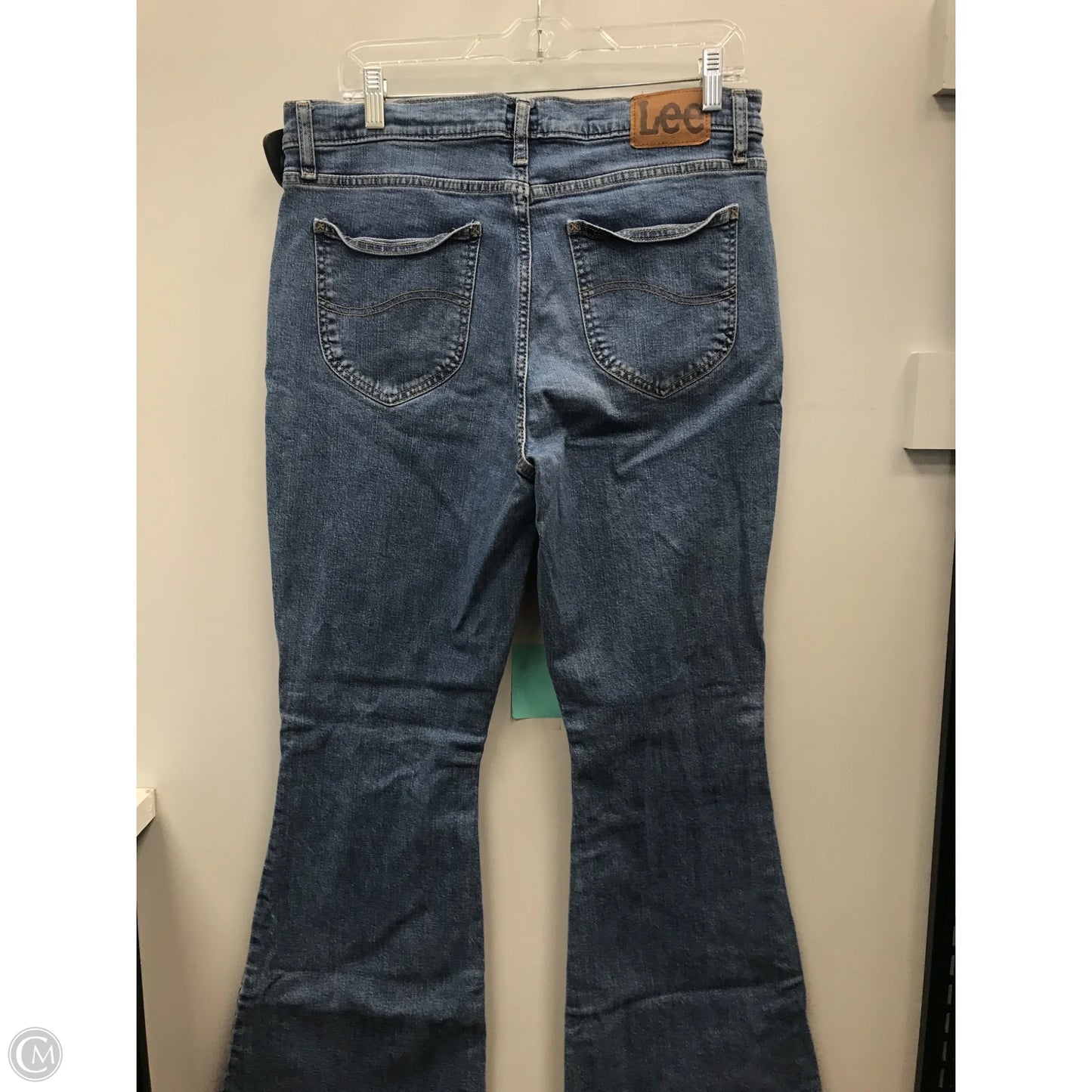 Jeans Flared By Lee In Blue Denim, Size: 14p