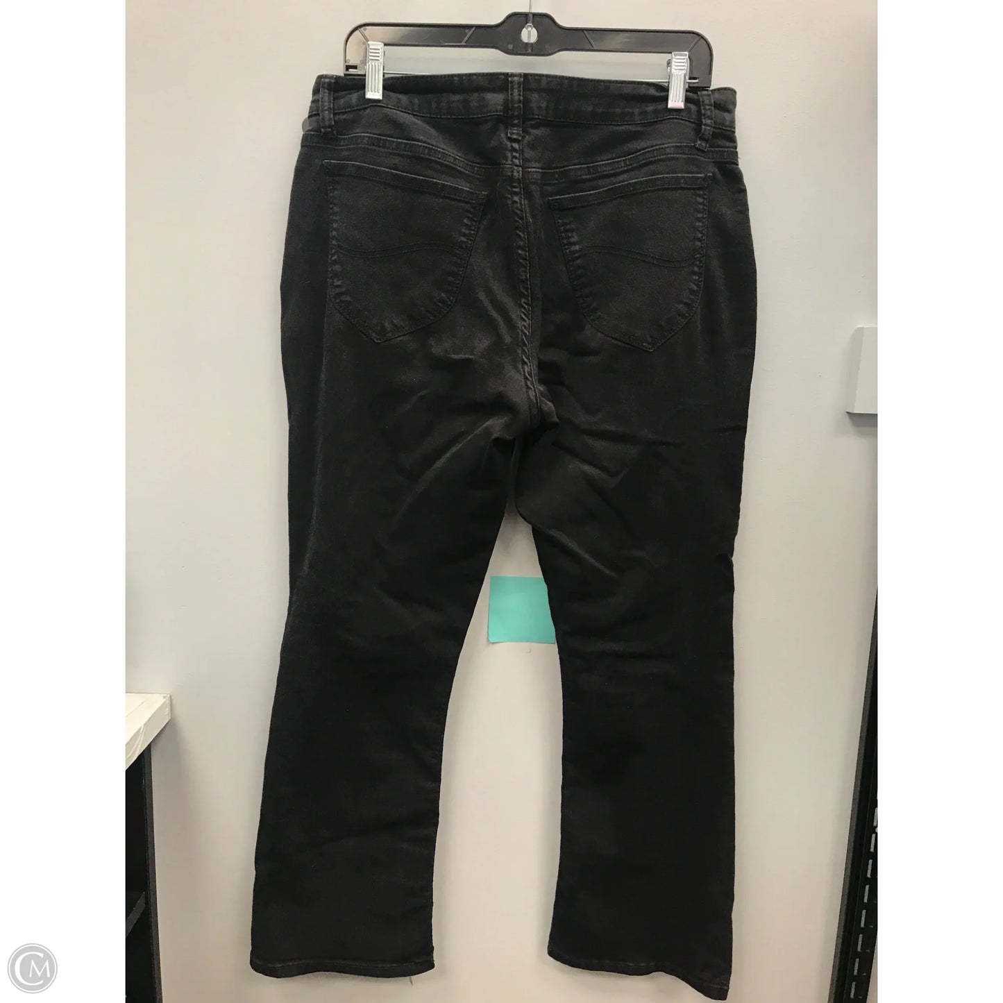 Jeans Boot Cut By Lee In Black Denim, Size: 14p