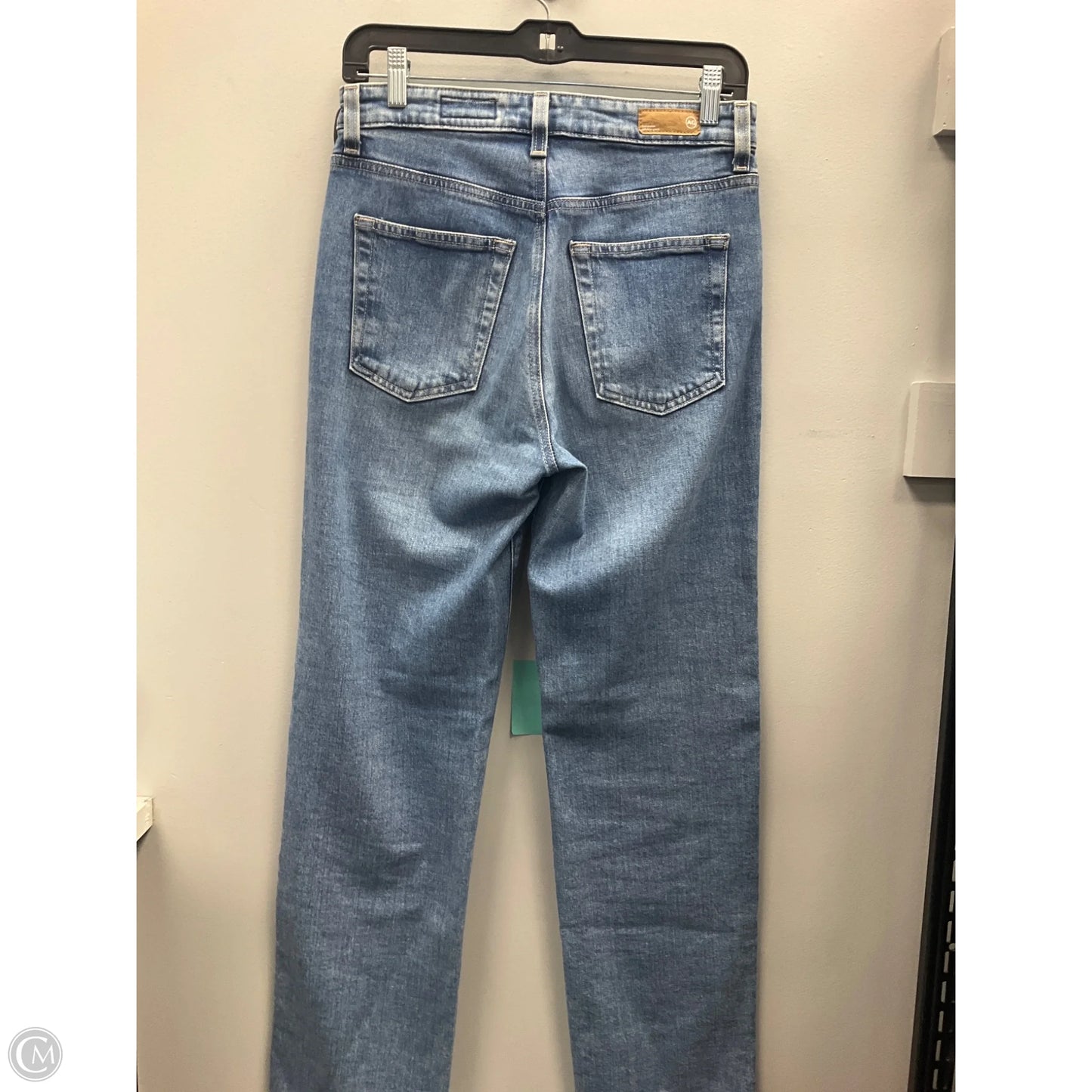 Jeans Straight By Ag Jeans In Blue Denim, Size: 4