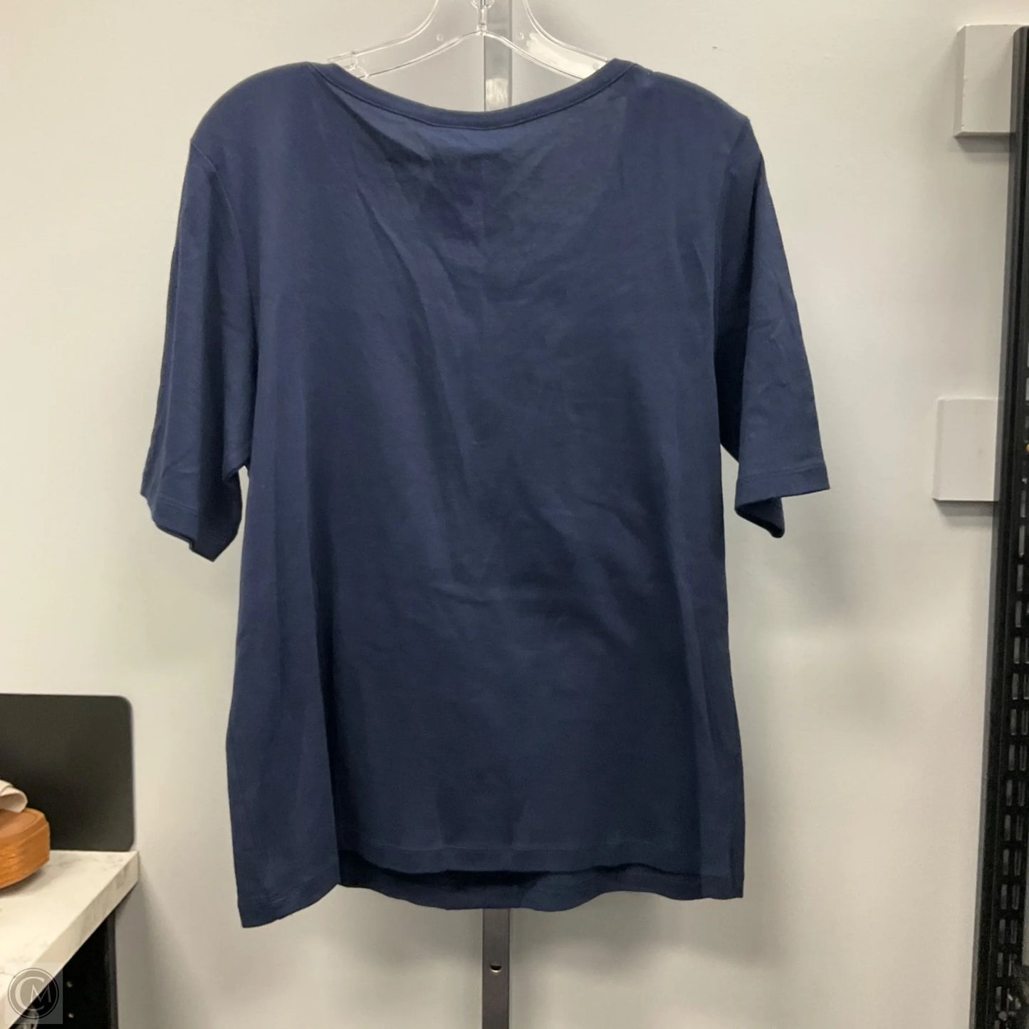 Top Short Sleeve By Karen Scott In Blue, Size: L