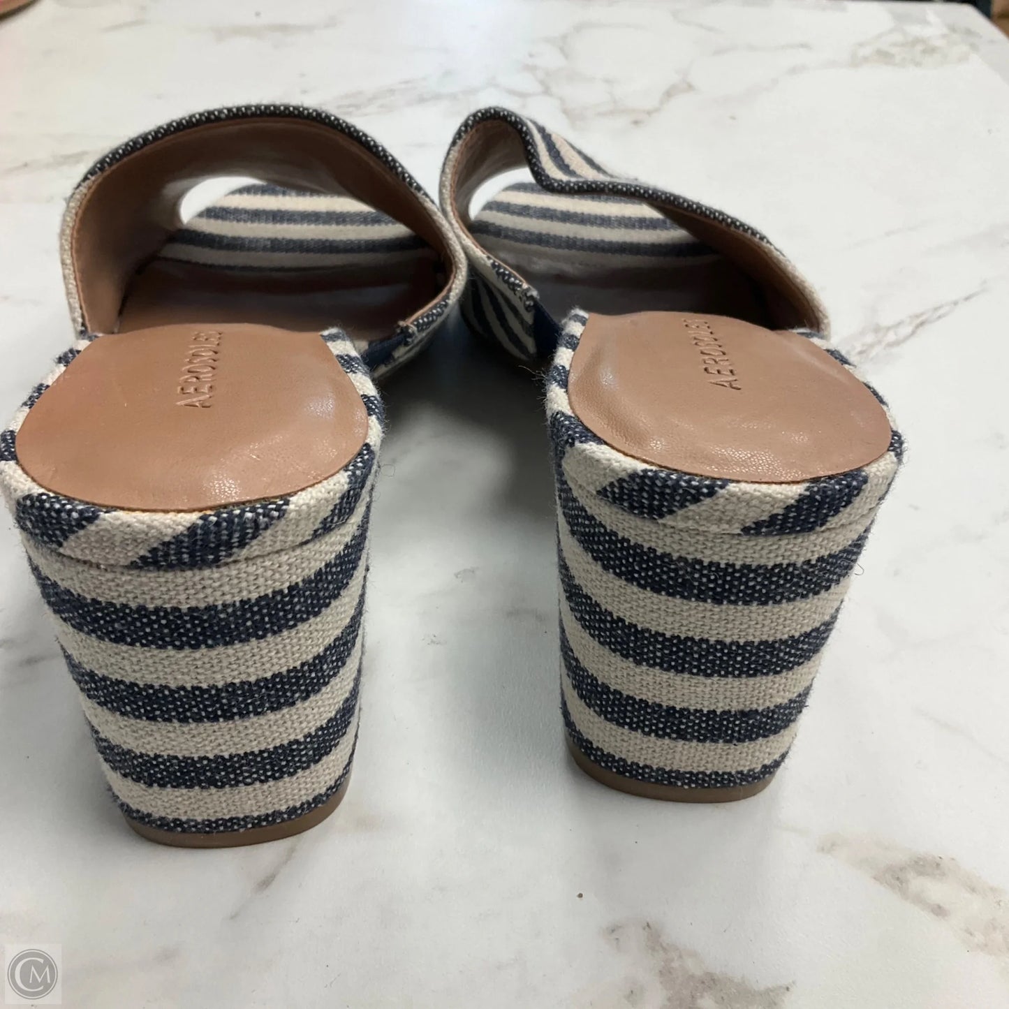 Shoes Heels Block By Aerosoles In Blue & Cream, Size: 8.5