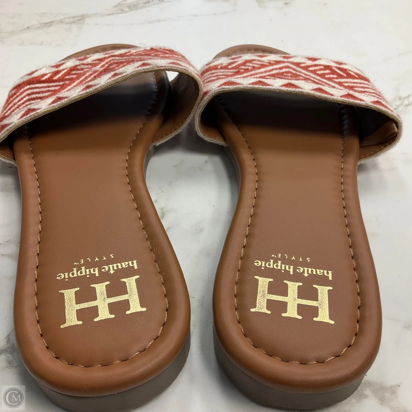 Sandals Flats By Haute Hippie In Cream & Orange, Size: 9