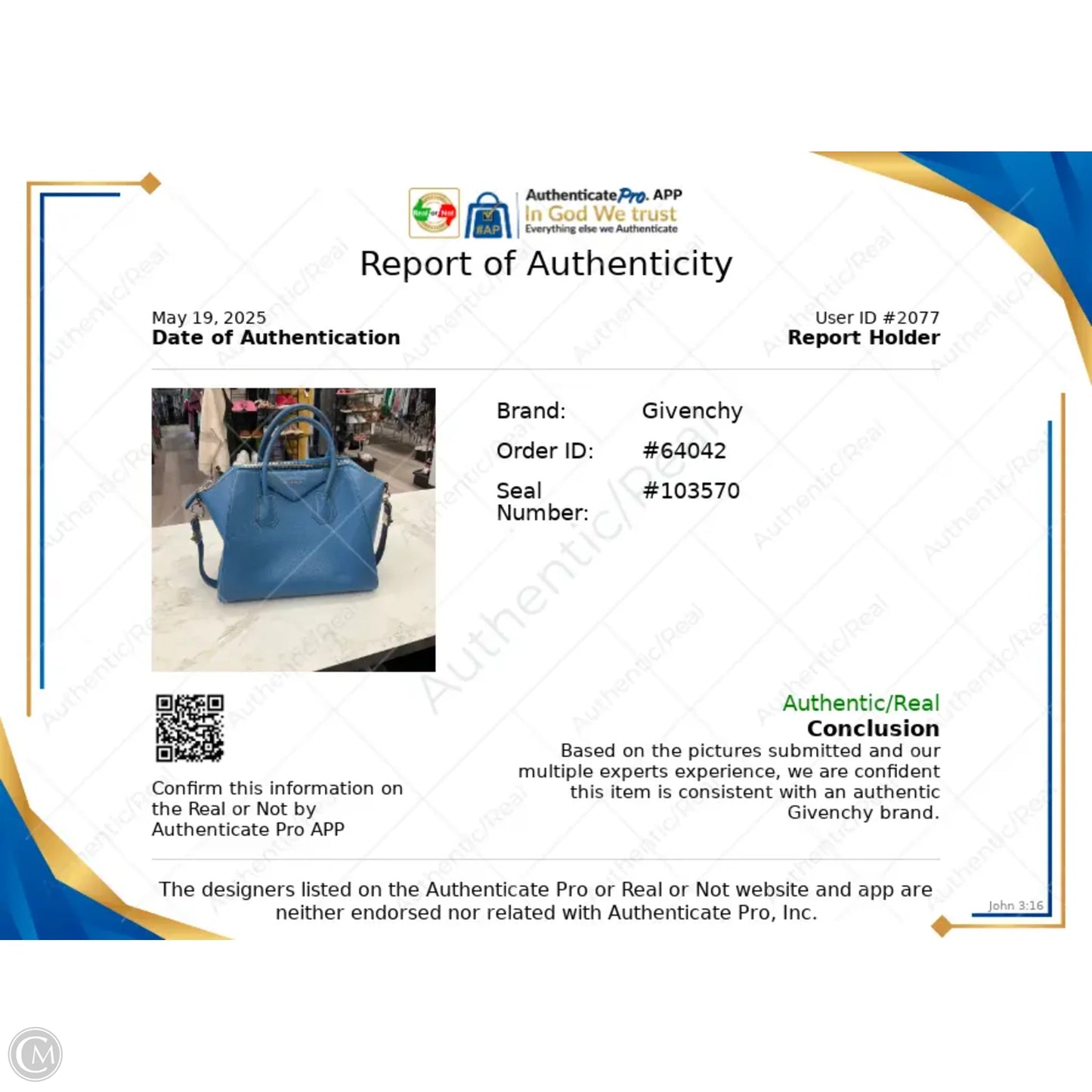 Handbag Luxury Designer By Givenchy, Size: Large