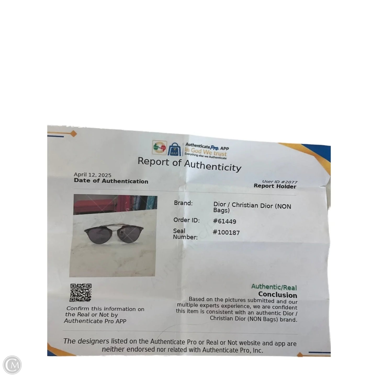 Sunglasses Luxury Designer By Dior