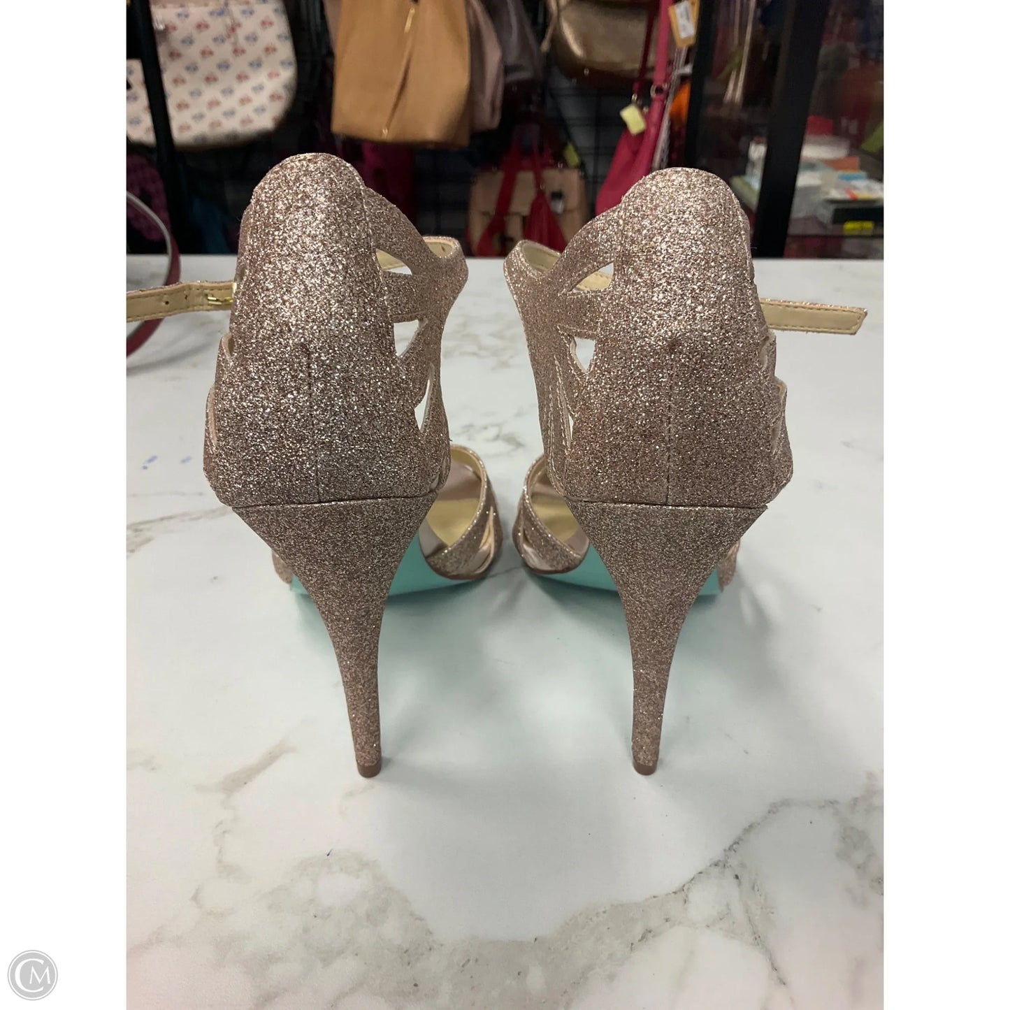 Shoes Heels Stiletto By Betsey Johnson In Gold, Size: 7.5