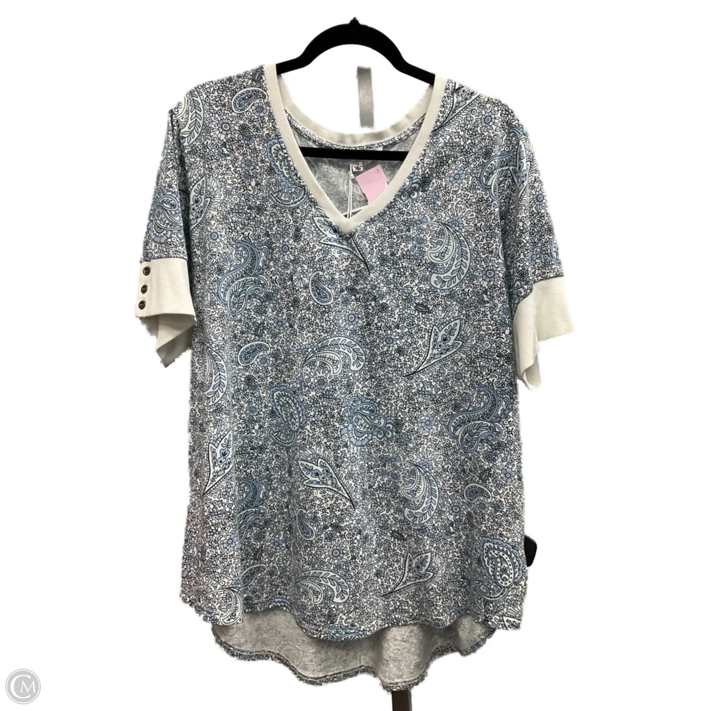 Top Short Sleeve By Jane And Delancey In Paisley Print, Size: 1x