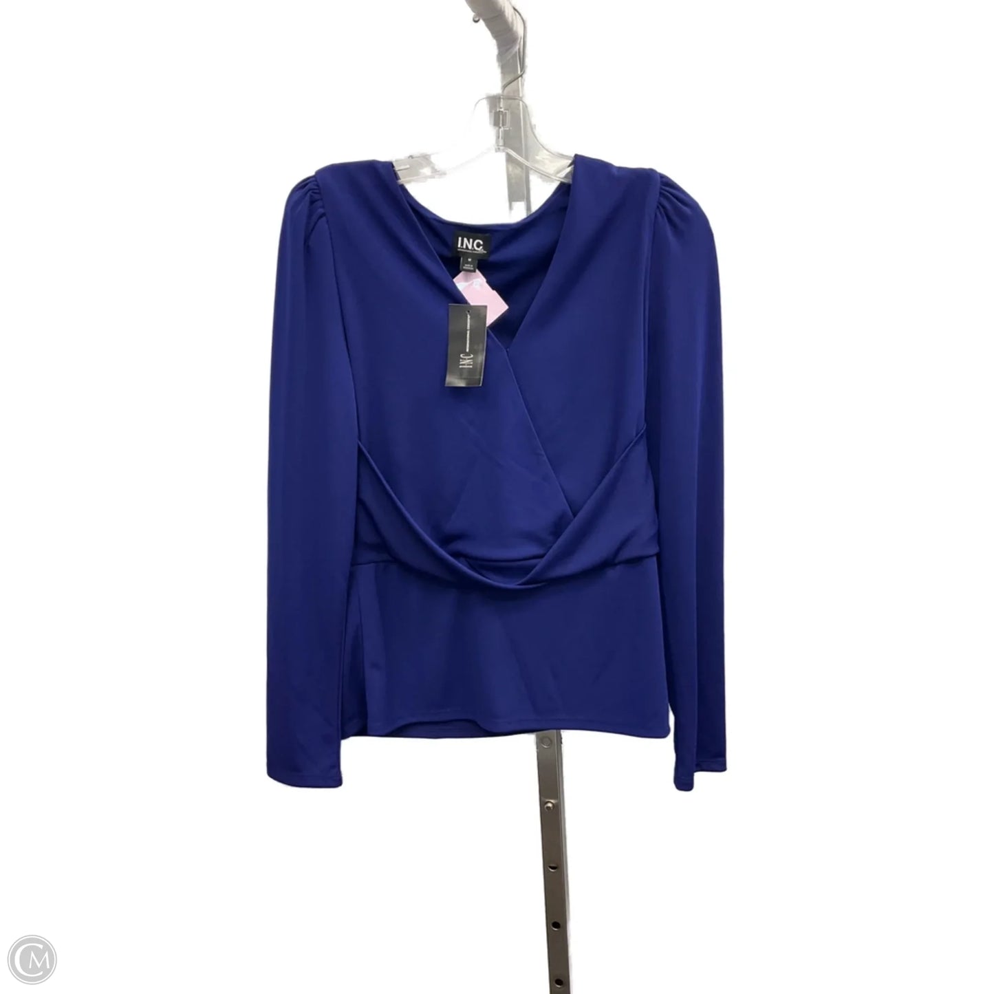 Top Long Sleeve By Inc In Blue, Size: M