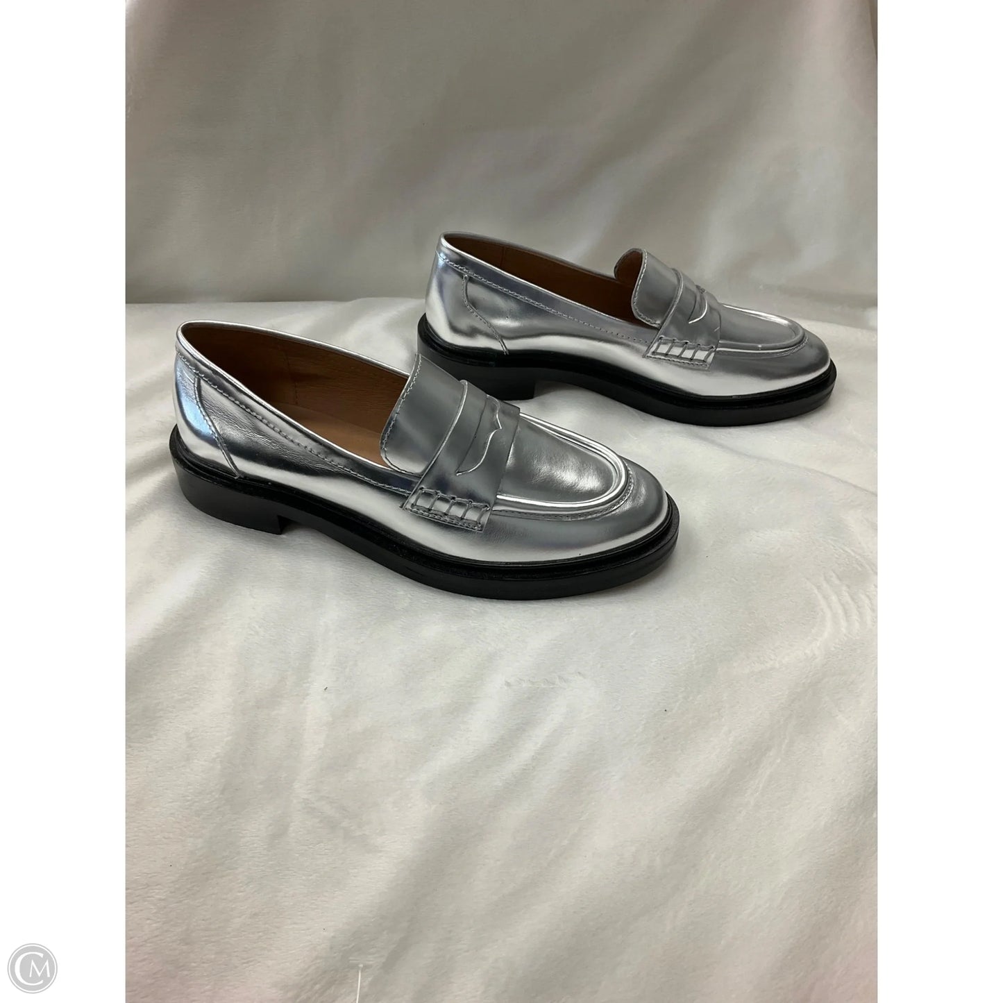 Shoes Flats By Madewell In Silver, Size: 6