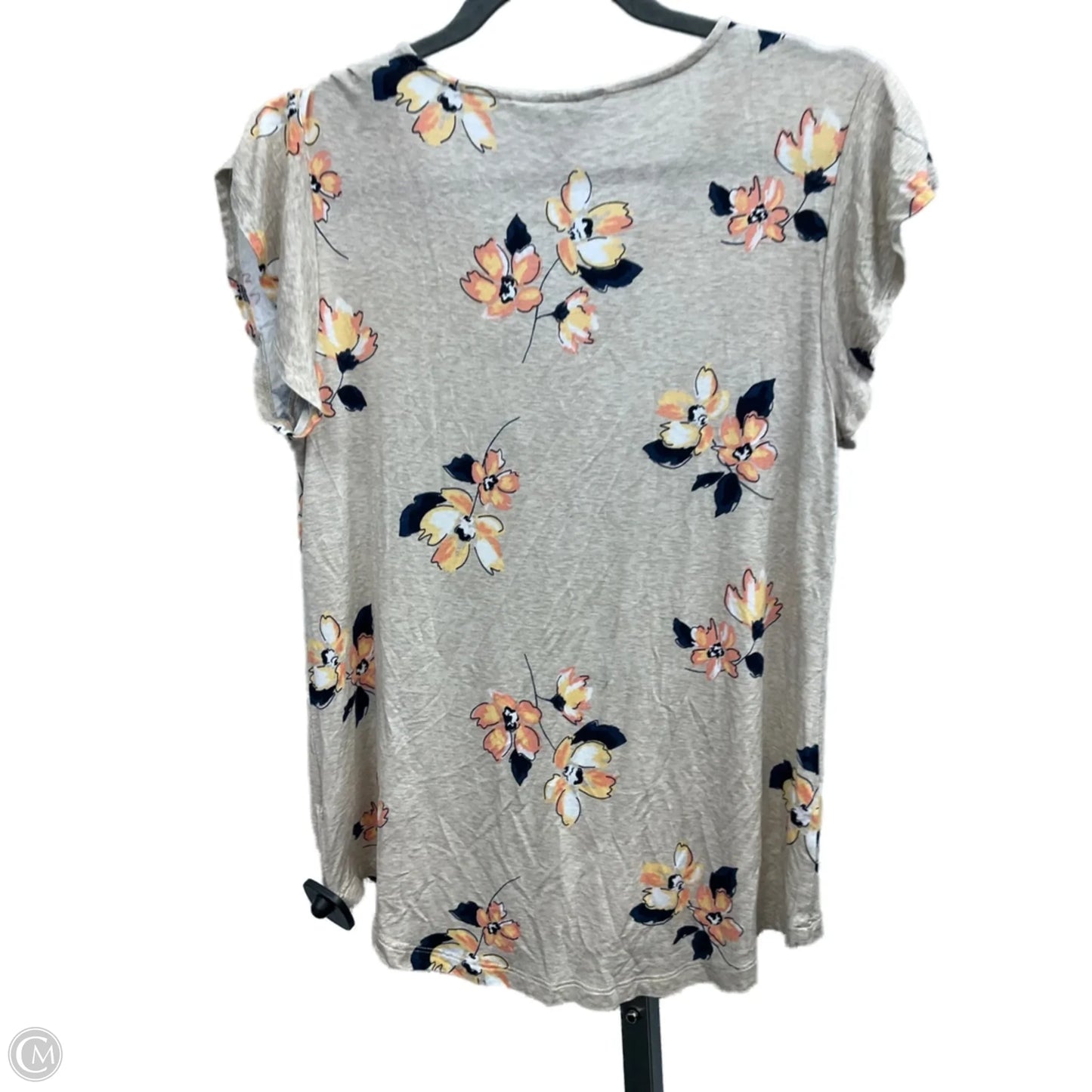 Top Short Sleeve By Liz Claiborne In Floral Print, Size: S