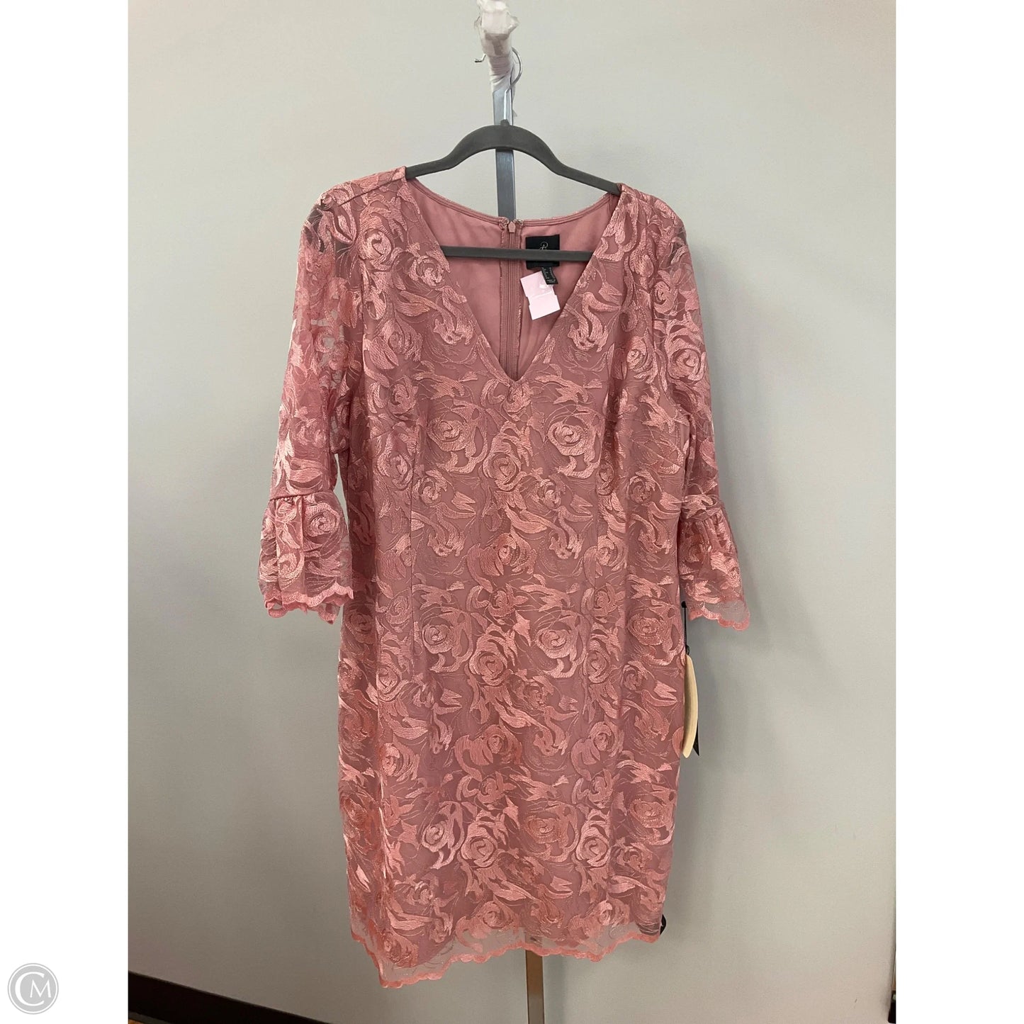 Dress Party Midi By Adrianna Papell In Pink, Size: 18