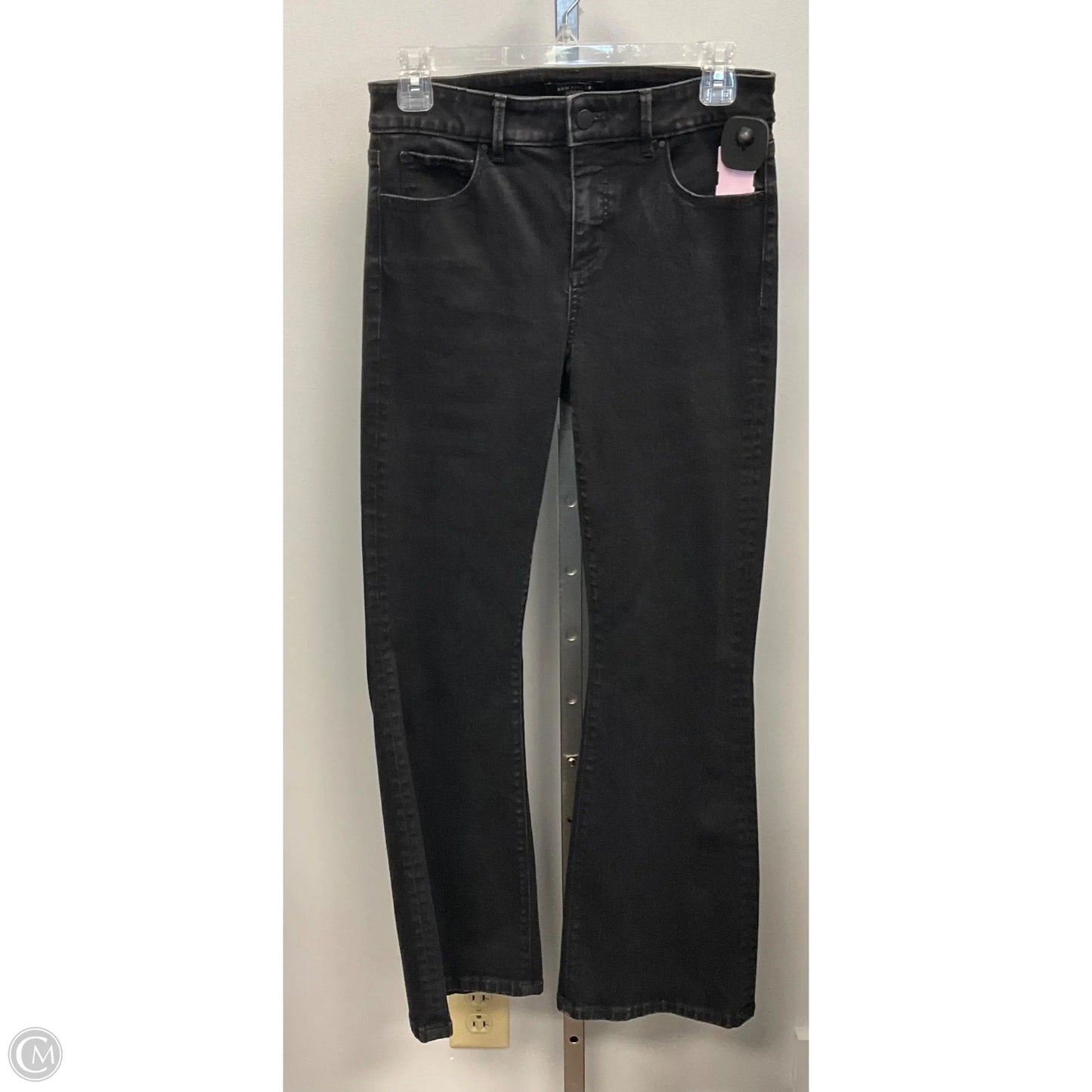 Jeans Flared By Ann Taylor In Black Denim, Size: 0