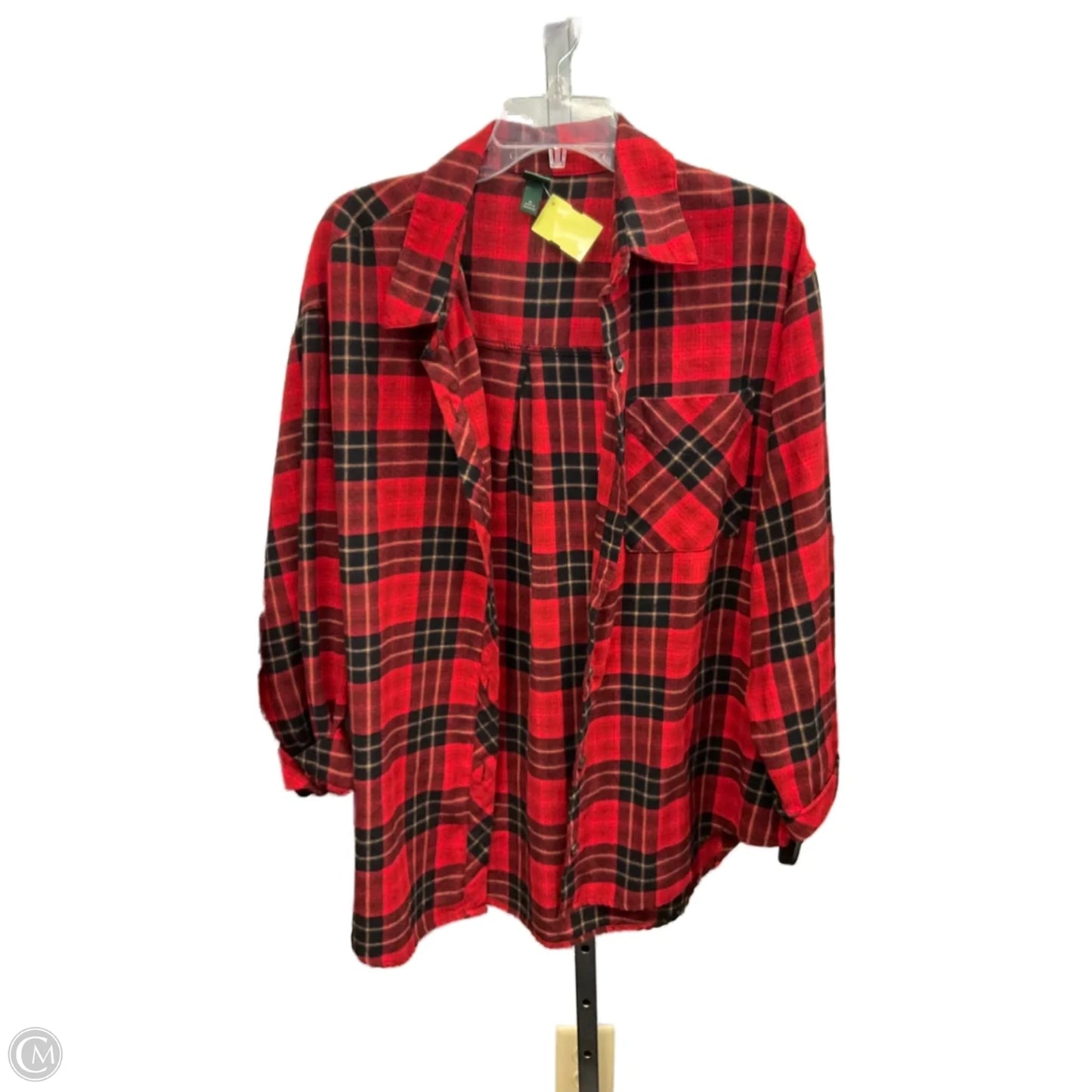 Top Long Sleeve By Wild Fable In Plaid Pattern, Size: Xl