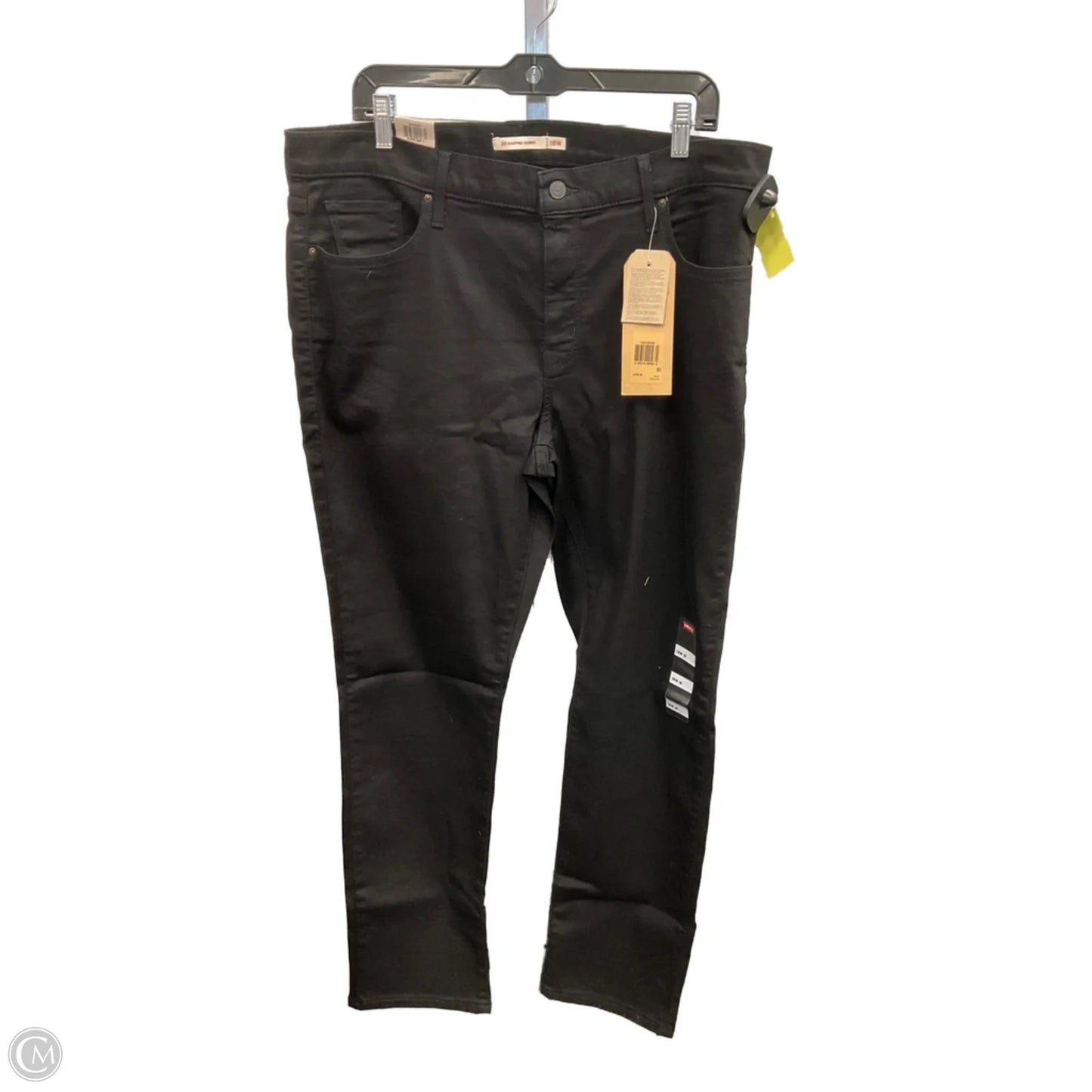 Jeans Skinny By Levis In Black Denim, Size: 18
