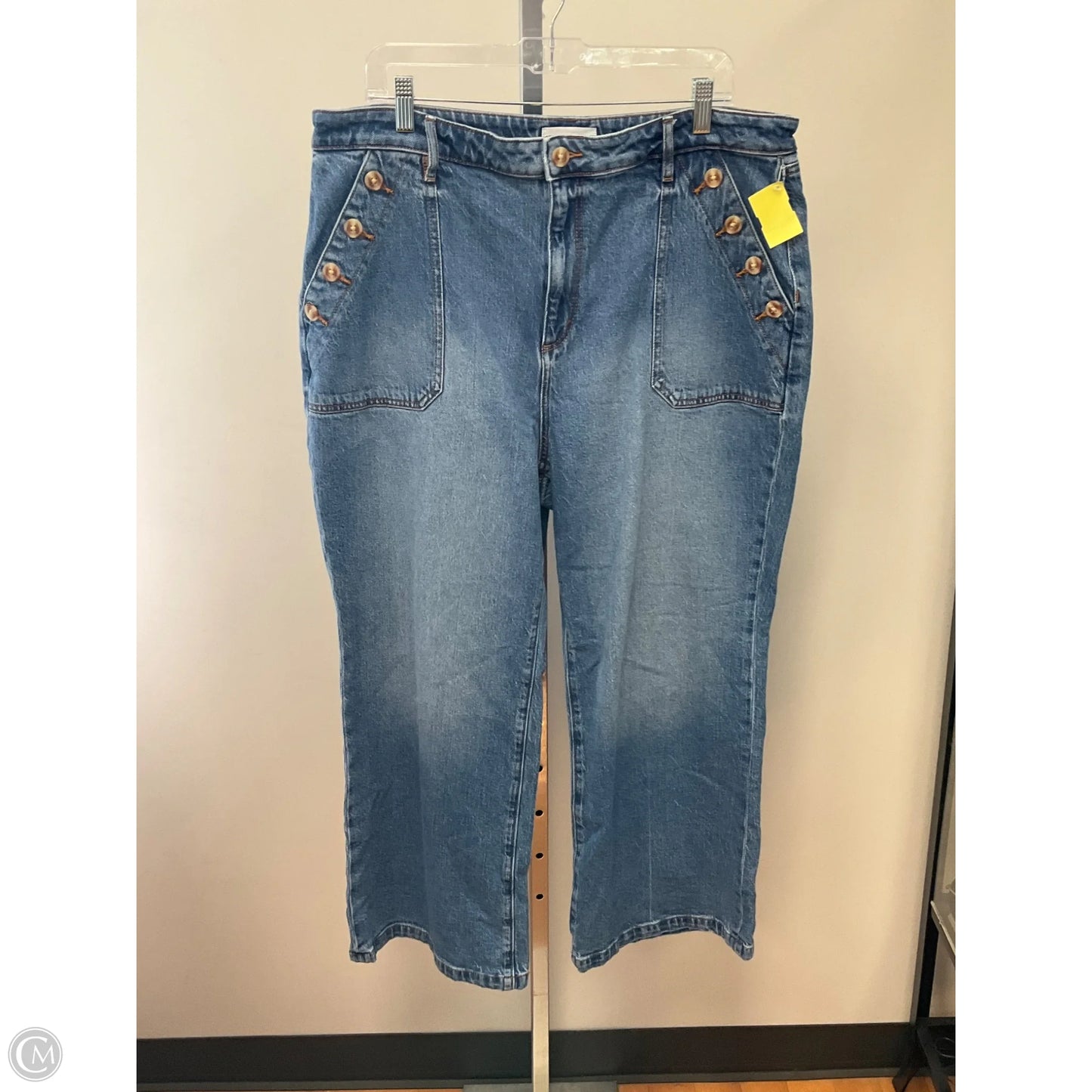 Jeans Wide Leg By Loft In Blue Denim, Size: 16