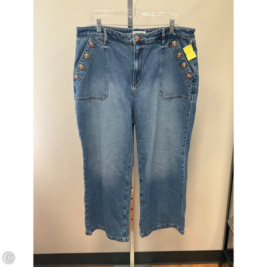 Jeans Wide Leg By Loft In Blue Denim, Size: 16