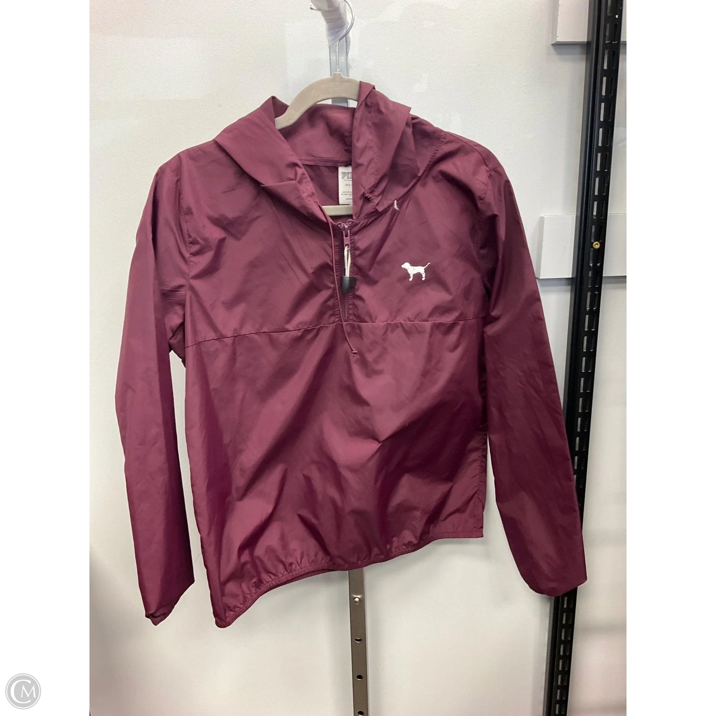 Jacket Windbreaker By Pink In Maroon, Size: 0